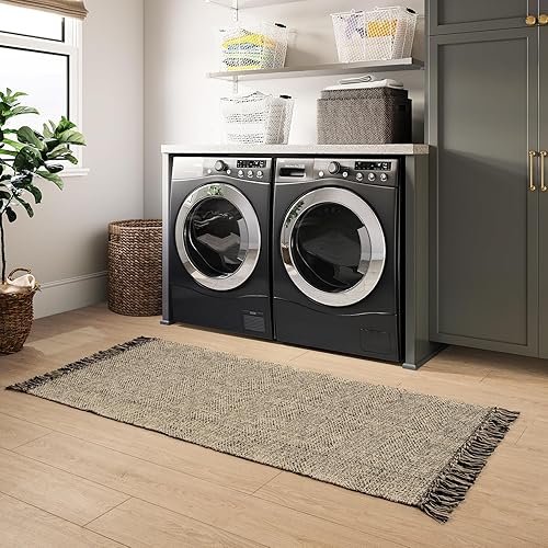 Miniatura 138 de Collive - Tapete de 27 x 43 pulgadas, lavable a máquina, para interiores y exteriores, de bajo perfil, suave algodón tejido a mano, para baño