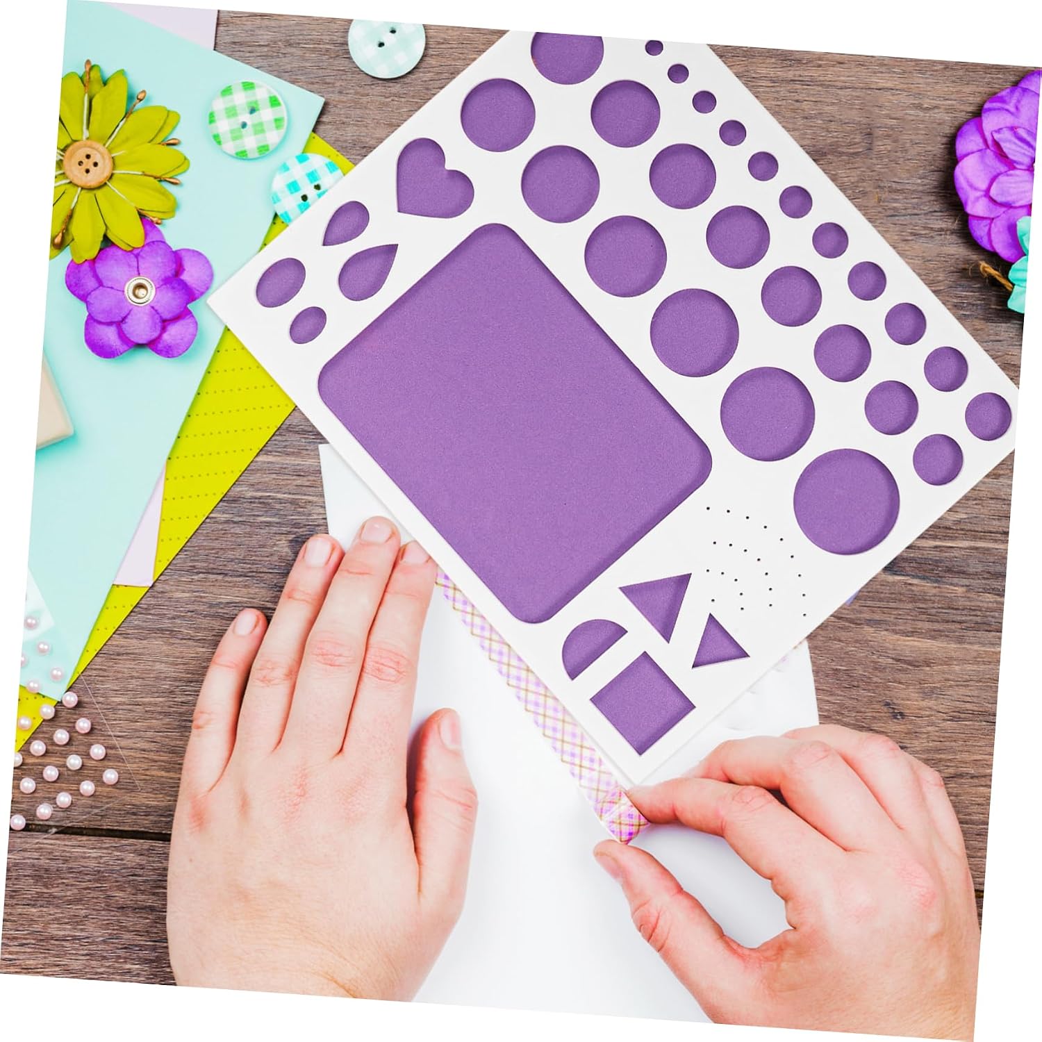 PLAFOPE Paper Craft Quilling Tool with Template Board Curling Tool and Ruler for Beginners Durable Purple Quilling Accessories for DIY Paper Art