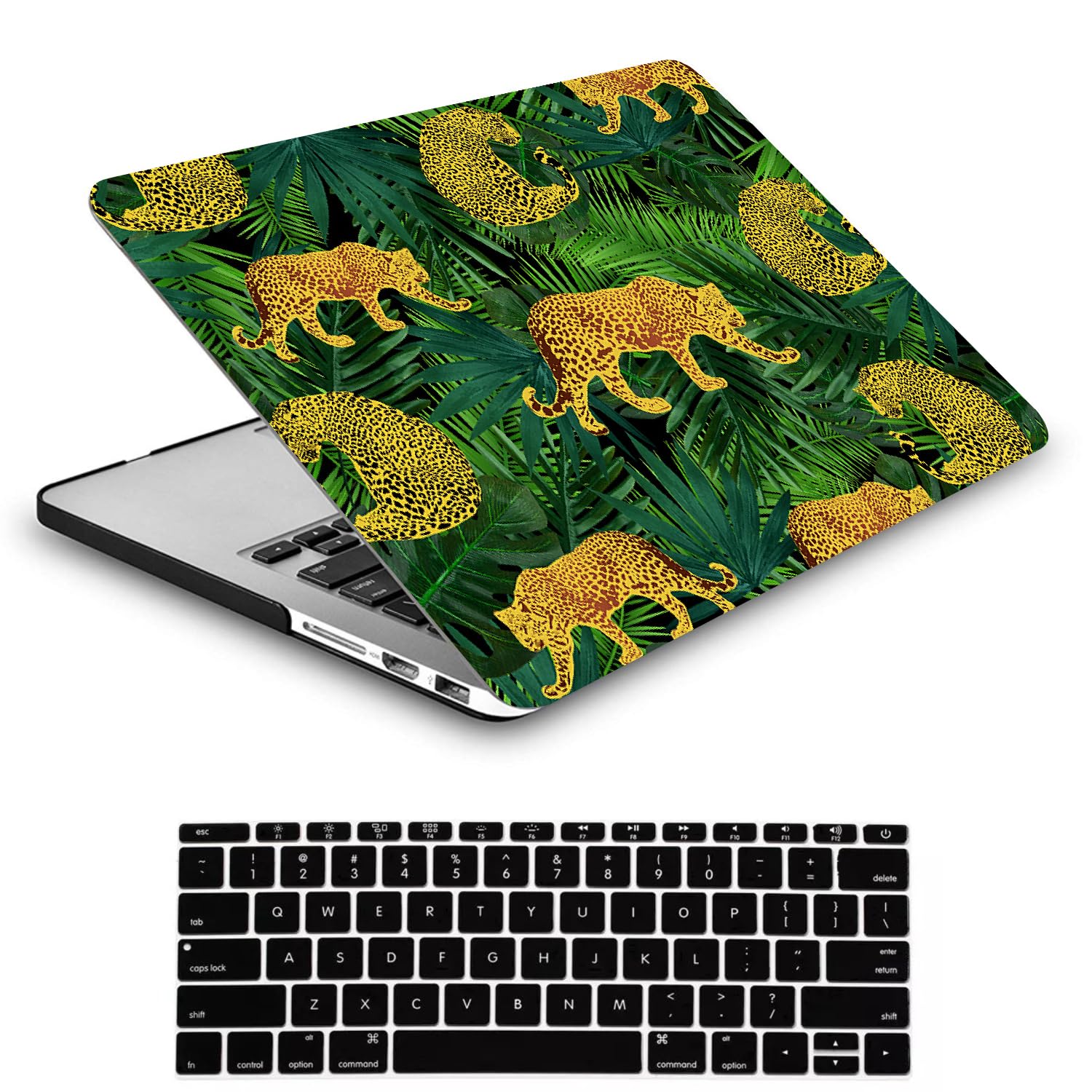 Cover Compatibile con MacBook Air 11 pollici 2015 2014 2013 2012 2011 2010 Modello A1465 A1370, Plastica Protettiva Custodia Rigida Case & Tastiera Cover, Leopardo freddo