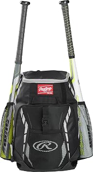 Rawlings | R400 Baseball & Softball Backpack Equipment Bag | T-Ball / Rec / Travel | ألوان متعددة