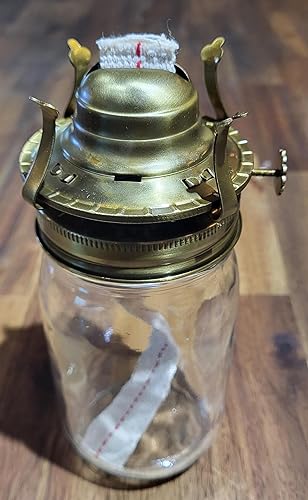 Miniatura 9 de B&P Lamp® #2 Quemador de lámpara de queroseno para tarros de albañil y frascos de frutas a lámpara de aceite de bricolaje (latón)