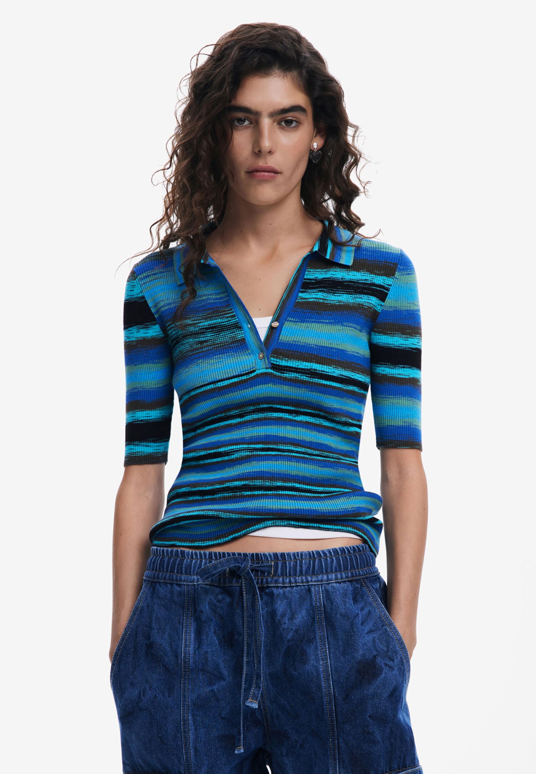 Desigual Koszulka damska, Niebieski, L