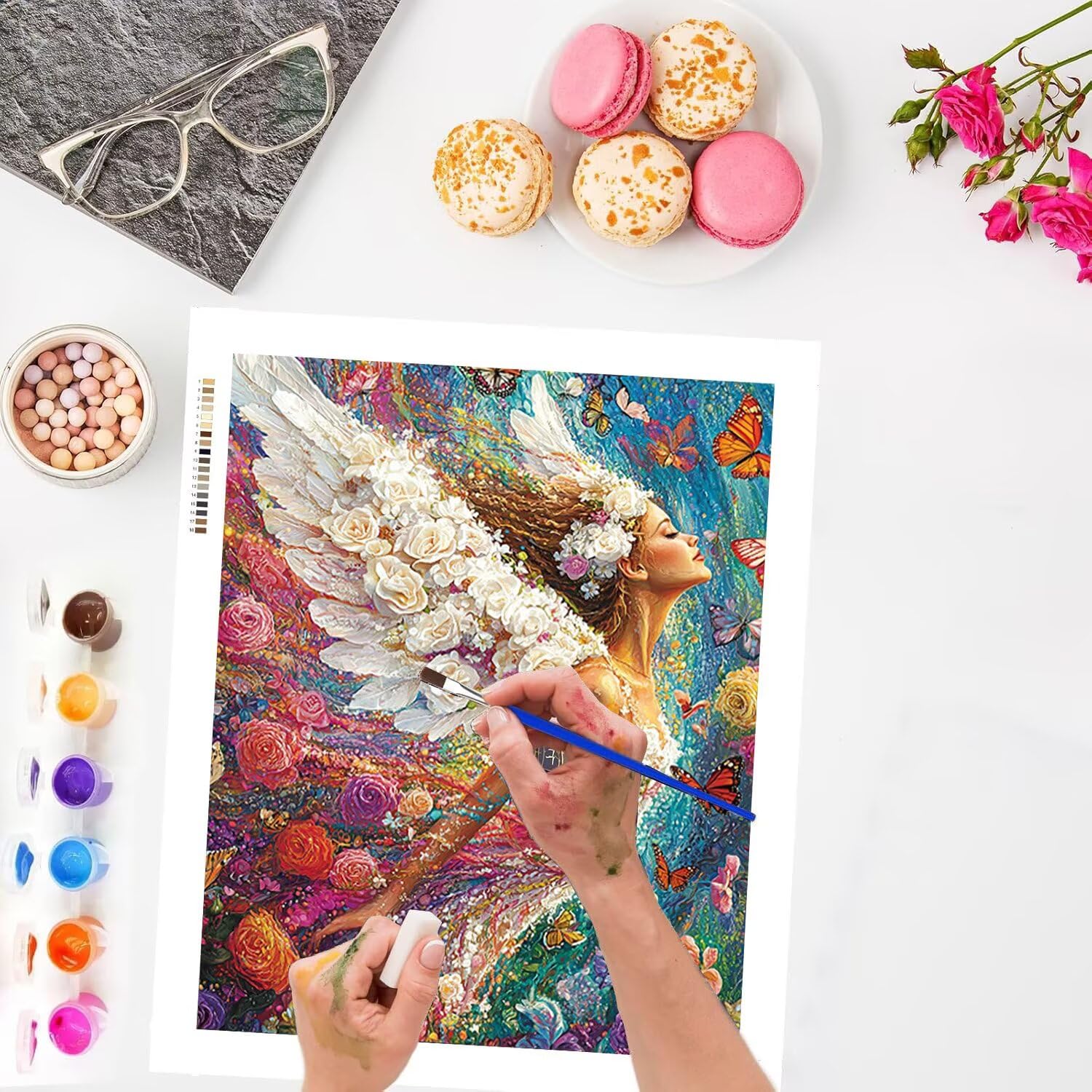 WEISHIWE Malen nach Zahlen Erwachsene Abstrakte Frau, 70x90cm x-103 | Handgemalt Ölgemälde Kit für Mädchen Jungen ab 7 8 9 Jahre, Rahmenlos, für die Wanddekoration zu Hause, DIY Acrylmalerei