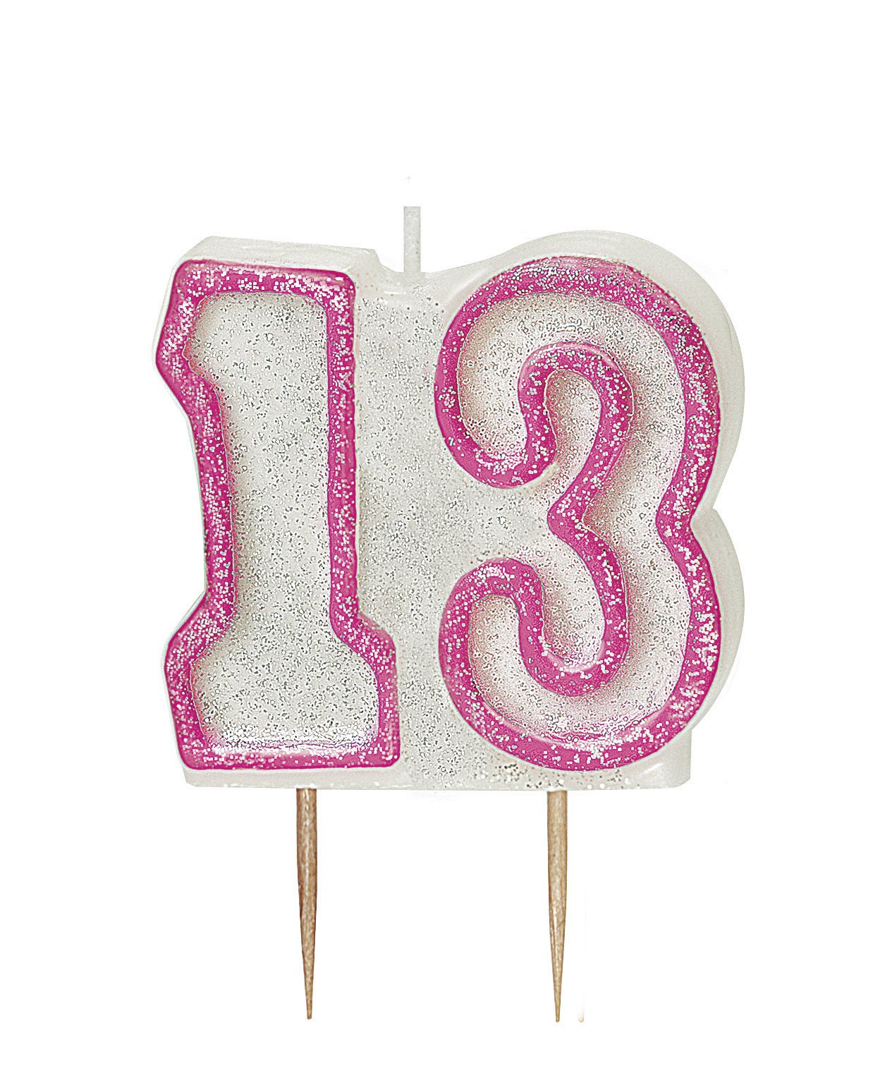 Unique Party 34393 - Glitz Pink 13th Birthday Candle