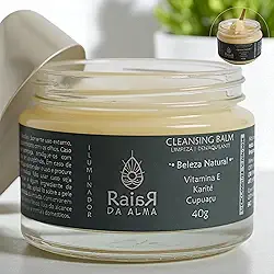 Cleansing Balm - Demaquilante e Limpeza Facial, com Vitamina E, Karité, Cupuaçú e Óleos Essenciais - Purifica, Nutre e Revitaliza. Natural e Vegano.
