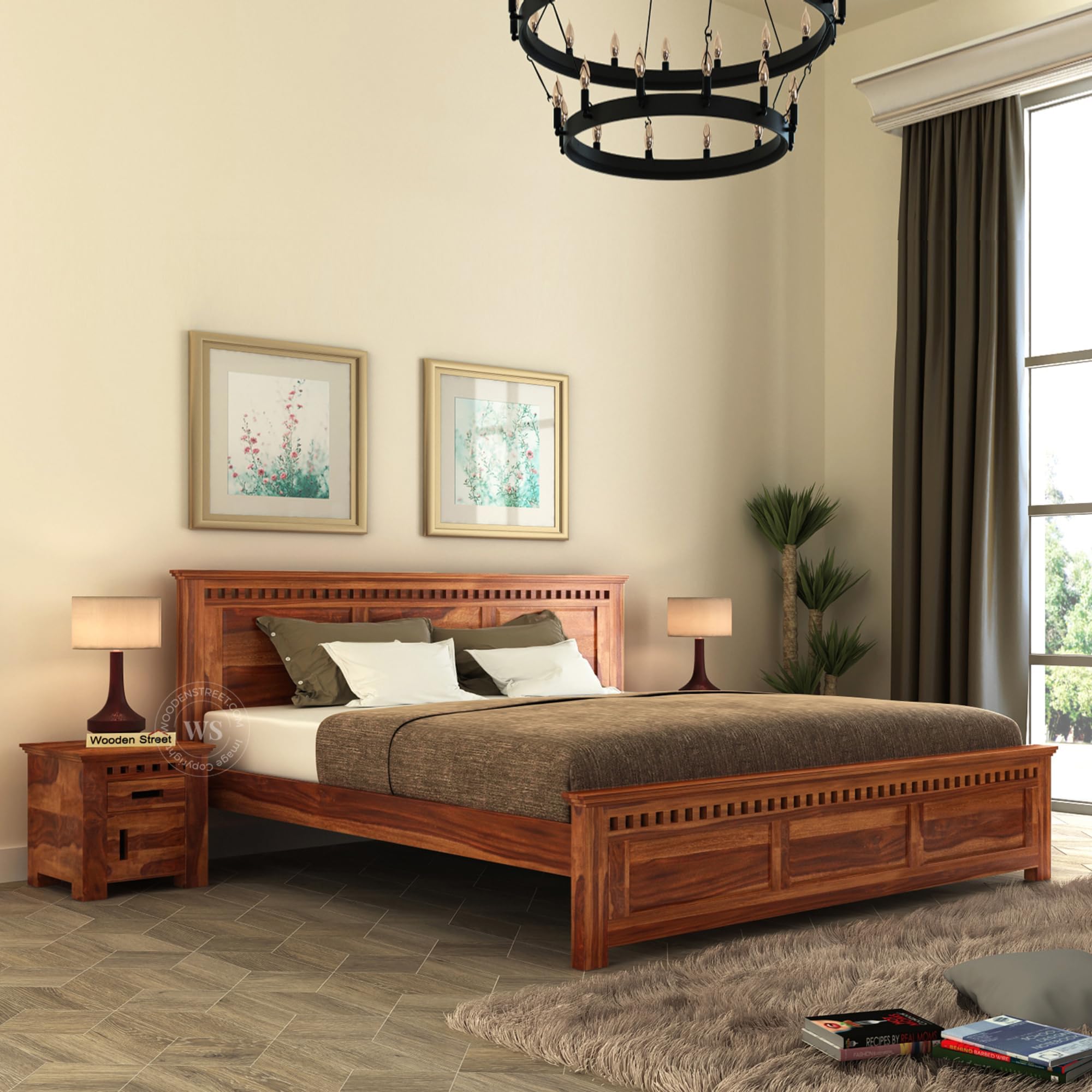 Wooden Street Adolph King Size Bed, Double Bed Without Storage Sheesham Wood With 1 Year Warranty, Honey Finish (B0DDGTFYZL) Amazon Price History, Amazon Price Tracker
