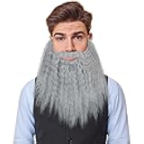 Yan Dream Long Synethetic Fake Beard Wizard Fake Beard and Mustache for Adult Cosplay Halloween Party