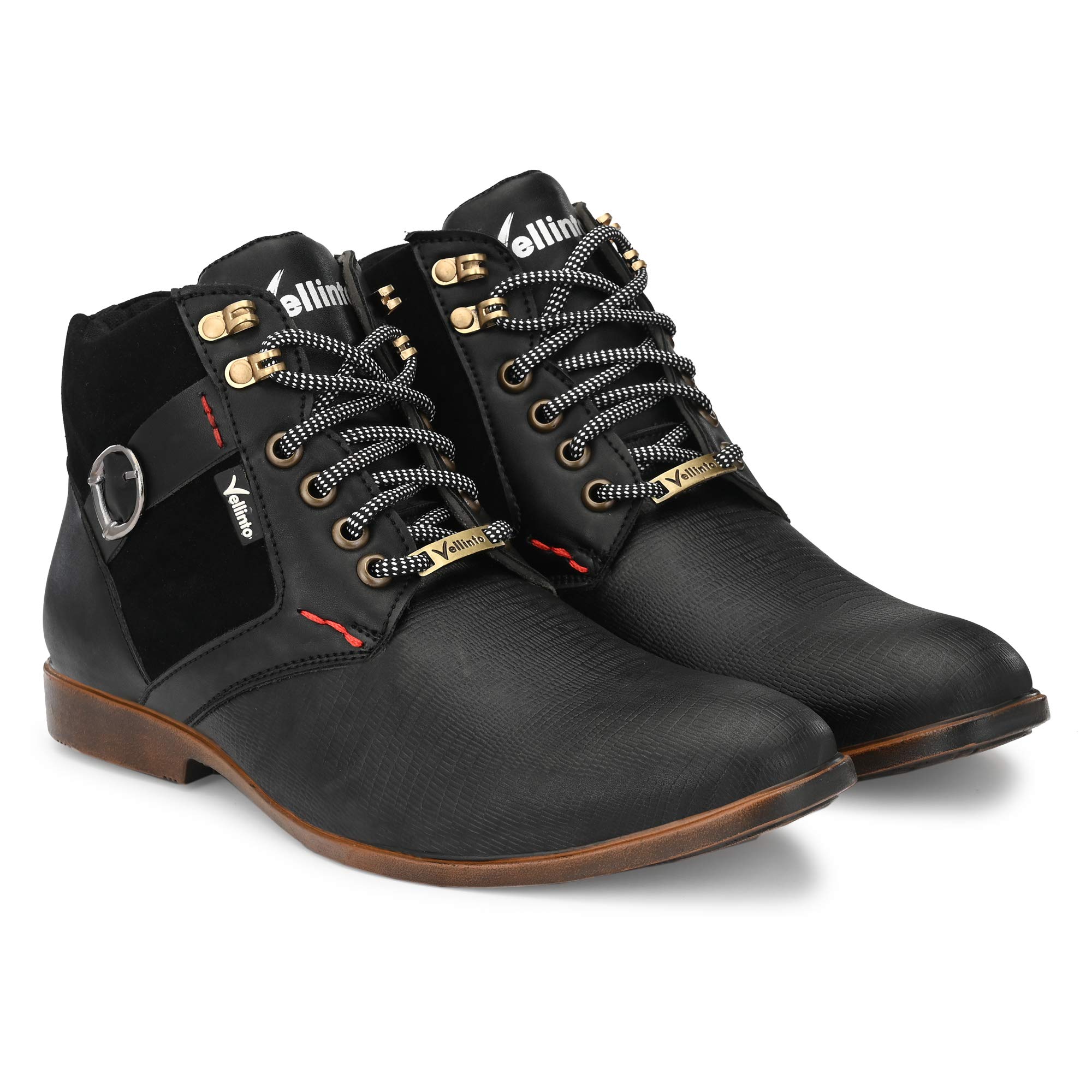 vellinto Mens Plyutherene Leather Sporty Casual with Strong Grip Boots Shoes for Man-picture-20