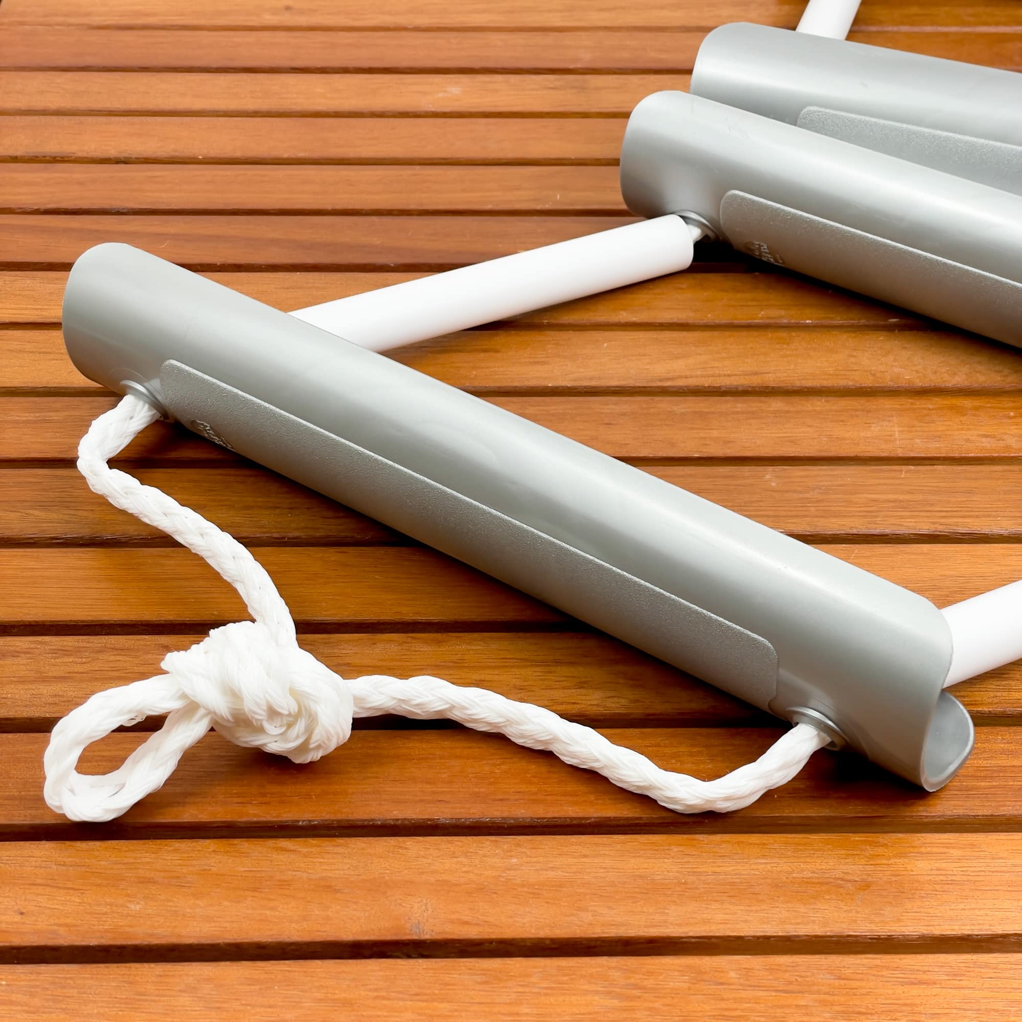 GATE14® Échelle en Corde, échelle de Bateau avec 4 marches en Plastique 106 x 30 cm