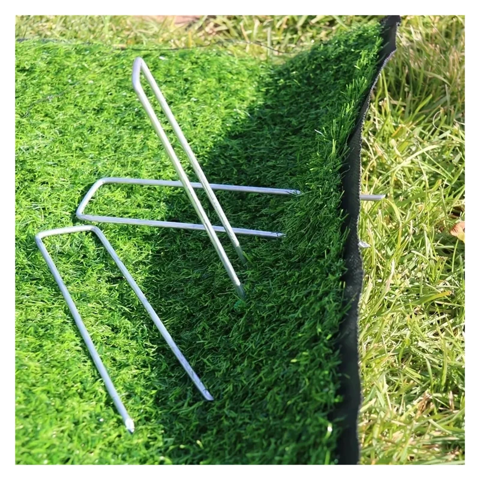 Especial for Barrera contra Malas Hierbas al Aire Libre, estaca de jardín galvanizada, 10-15CM, 50-100 Unidades, tubería de riego Fija, estaca de Paisaje(100pcs,15X4CM)