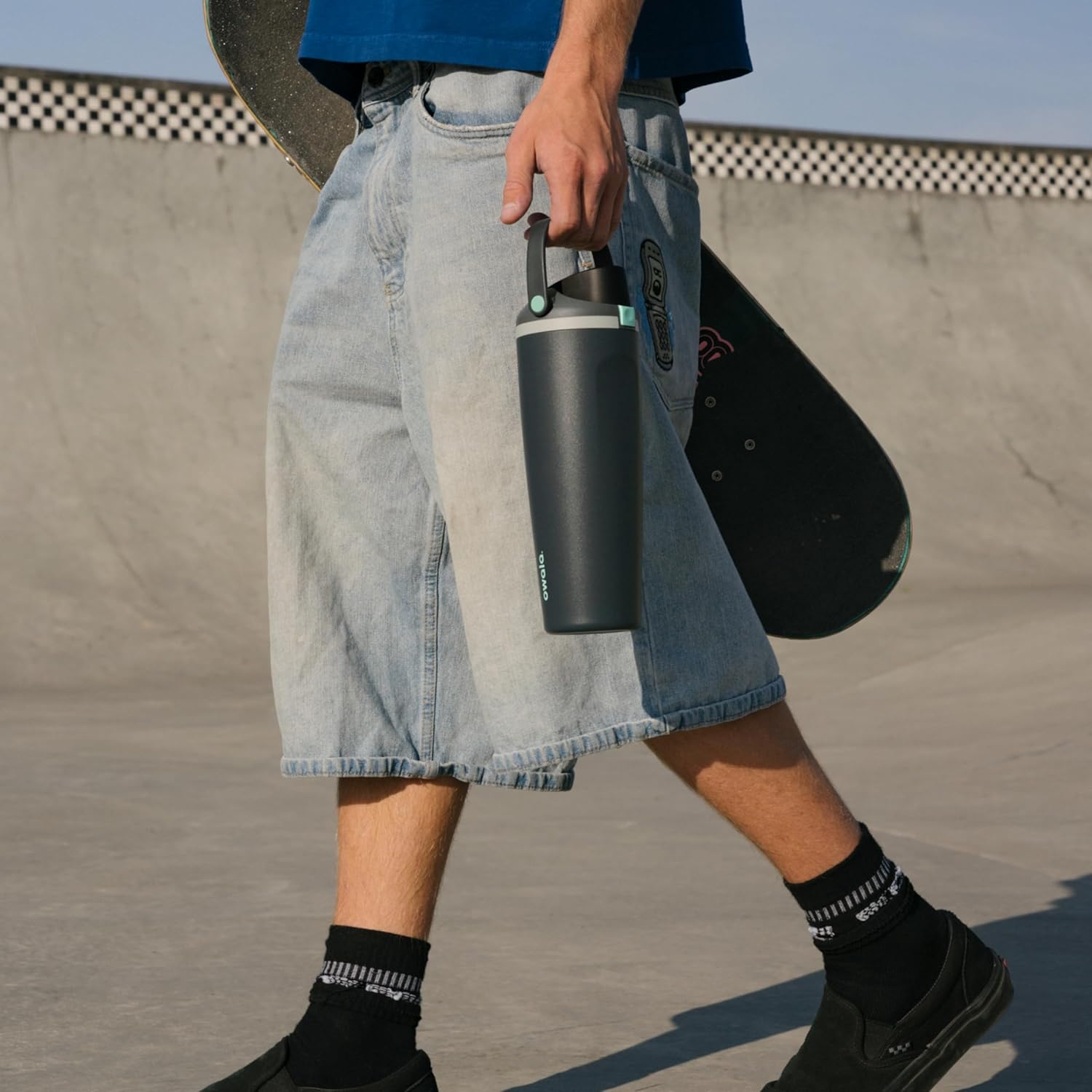 Owala FreeSip Sway Insulated Stainless Steel Water Bottle with Two-Way Spout, Built-In Straw and Bucket Handle, Made for Travel, School, and Sports, 30oz, BPA Free, Leak Proof, Foggy Tide - Image 7