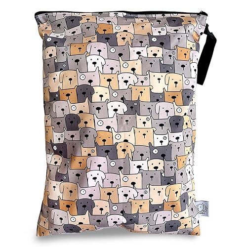 Miniatura 12 de FLOCK THREE Bolsa de pañales lavable y reutilizable, resistente al agua, bolsa de natación, bolsa de yoga, gimnasio, 12.6 x 16.5 pulgadas, Gatos