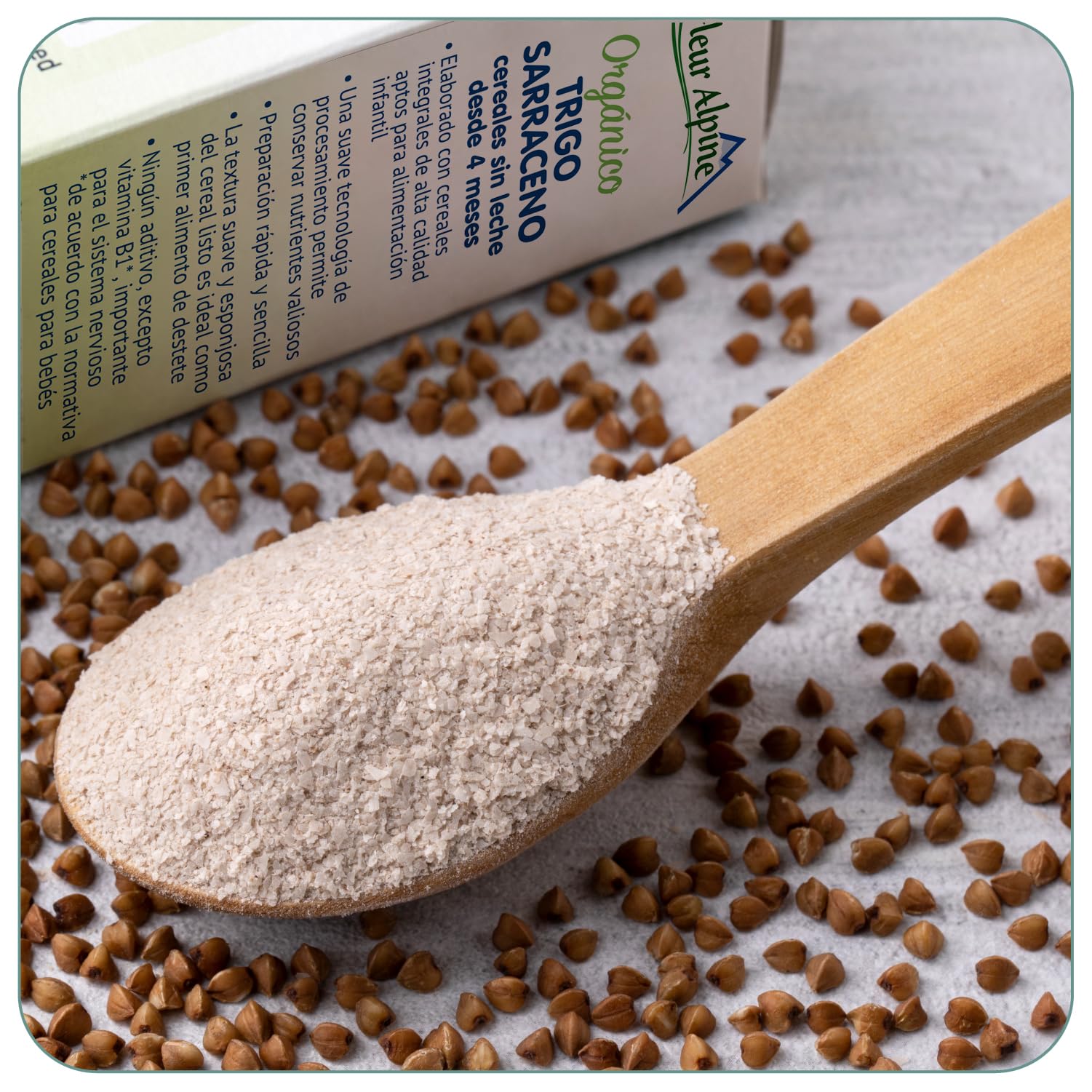 FLEUR ALPINE Alimentos para Bebés | Paquete x3 Cereales Orgánicos de Trigo Sarraceno - Gachas para Desayunos | Gachas Nutritivas Instantáneas Sin Gluten 4+ Meses Sin Azúcares Añadidos | 3x7 Porciones