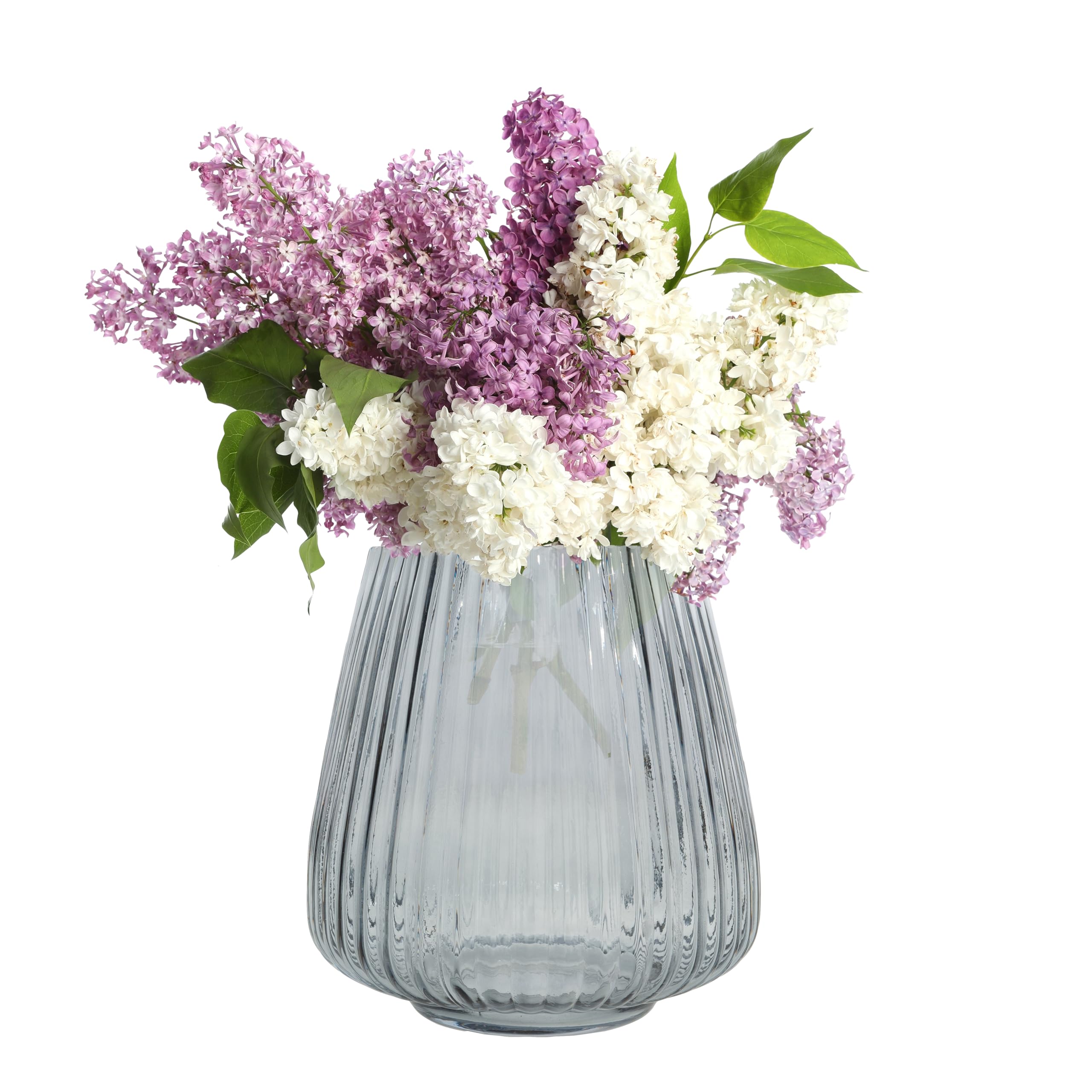 Point-Virgule - Jarrón Decorativo para casa, florero de Cristal, Azul, 17,7 x 18 cm