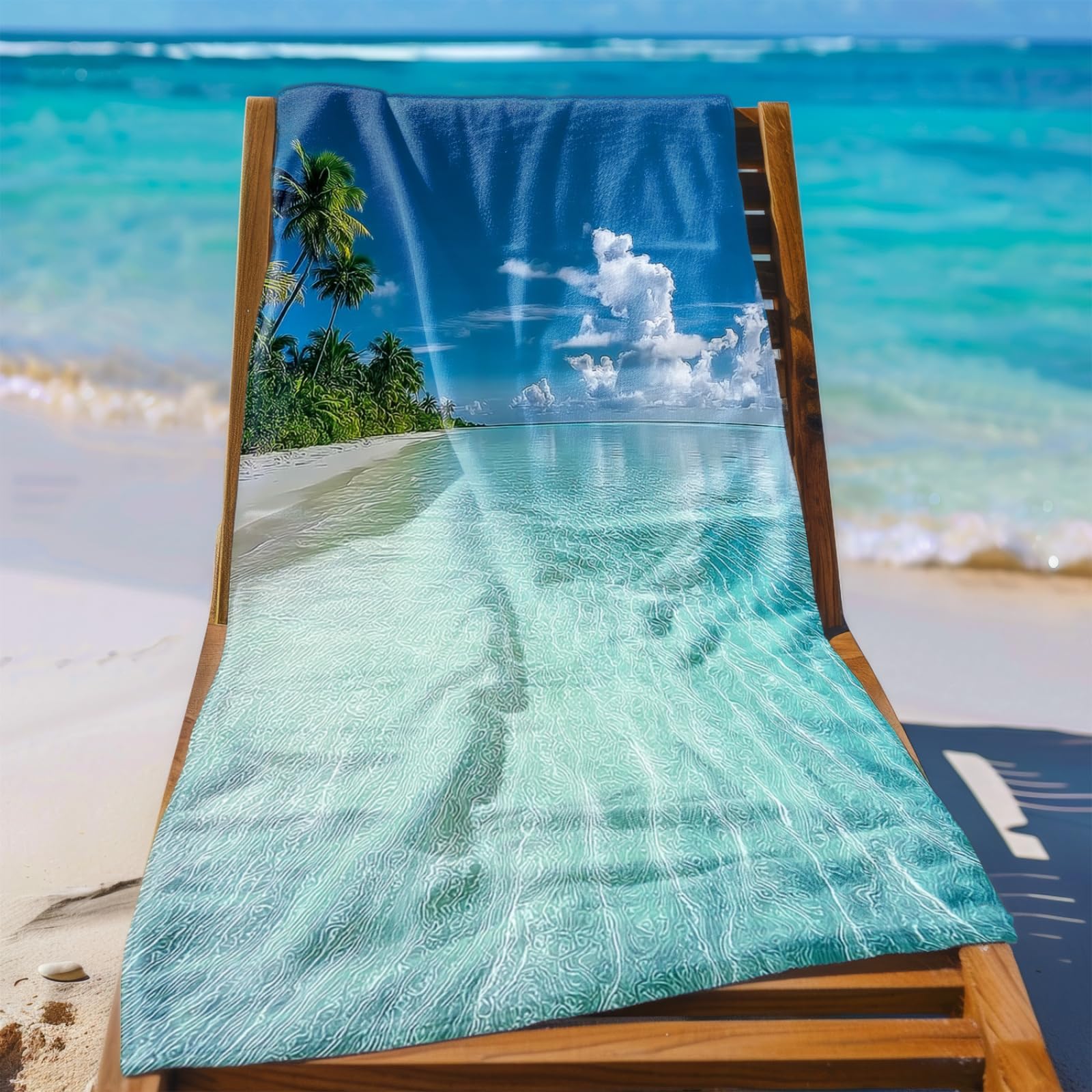 Genérico Toalla Playa Grande Azul Mar Cielo Microfibra Secado Rápido Oversize Toalla Sin Arena Súper Ligera Piscina Camping Picnic Yoga Gimnasio Y Deportes Viaje