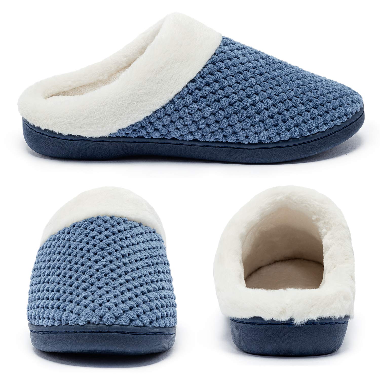 Kuako Inverno Pantofole Donna Peluche Ciabatte Caldo Comode Scarpe da Casa Antiscivolo Memoria Schiuma Pantofole Interno Esterno