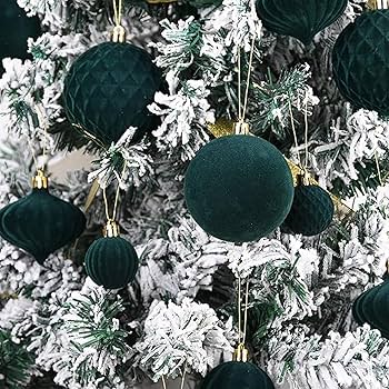 Green velvet christmas ornaments Clearance