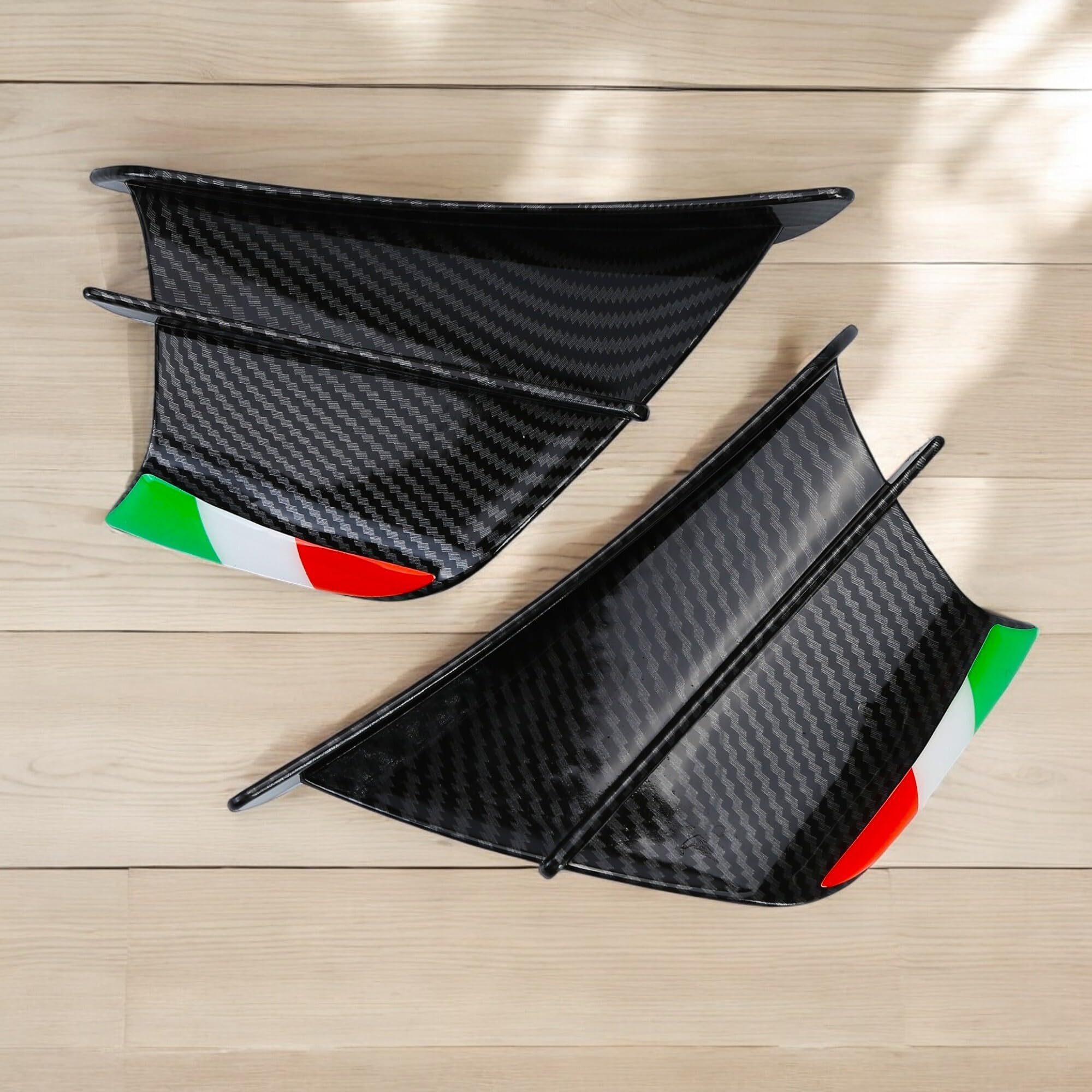 Kit alette aerodinamiche di ricambio per moto Ducati 899 959 1198 1198S 1199 1299 Panigale V4 V4S V4R V2 Supersport S (colore: nero brillante carbonio)