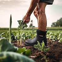 Vista 7 de HISEA Botas de goma para hombre, botas de lluvia impermeables para exteriores, para césped y jardín