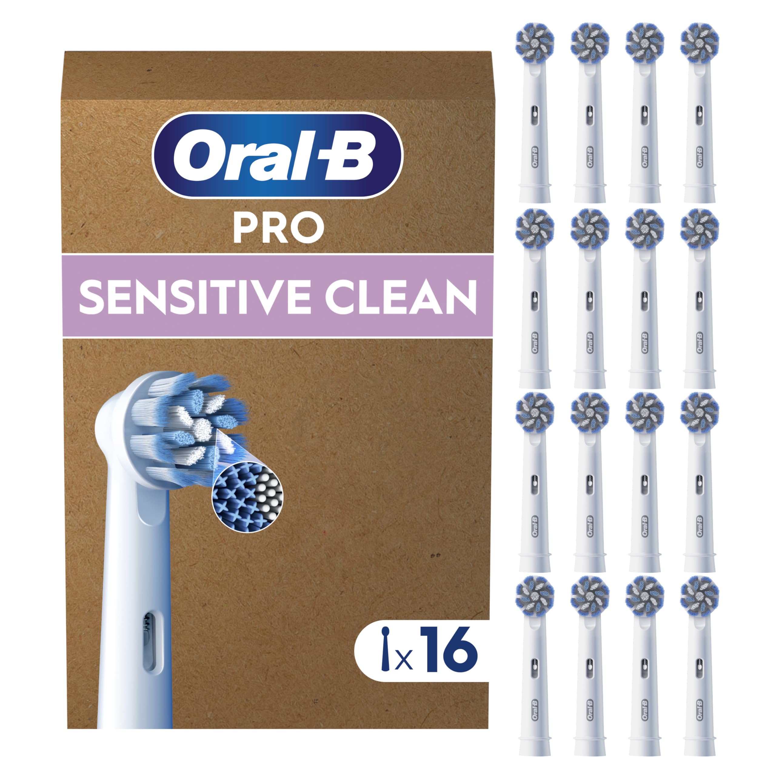 Oral-B Testina Di Ricambio PRO Sensitive Clean Bianca, Confe