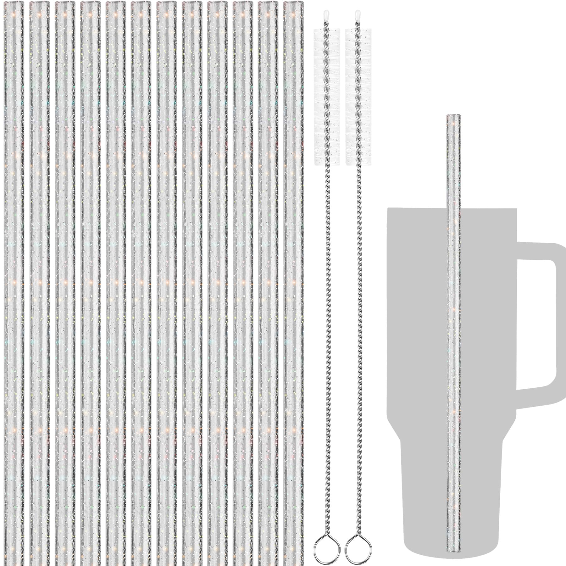 NiHome 12 Spazzole Per Pulire Cannucce Stanley – 30,5 Cm, 6mm E 10mm, In Nylon E Acciaio Inox