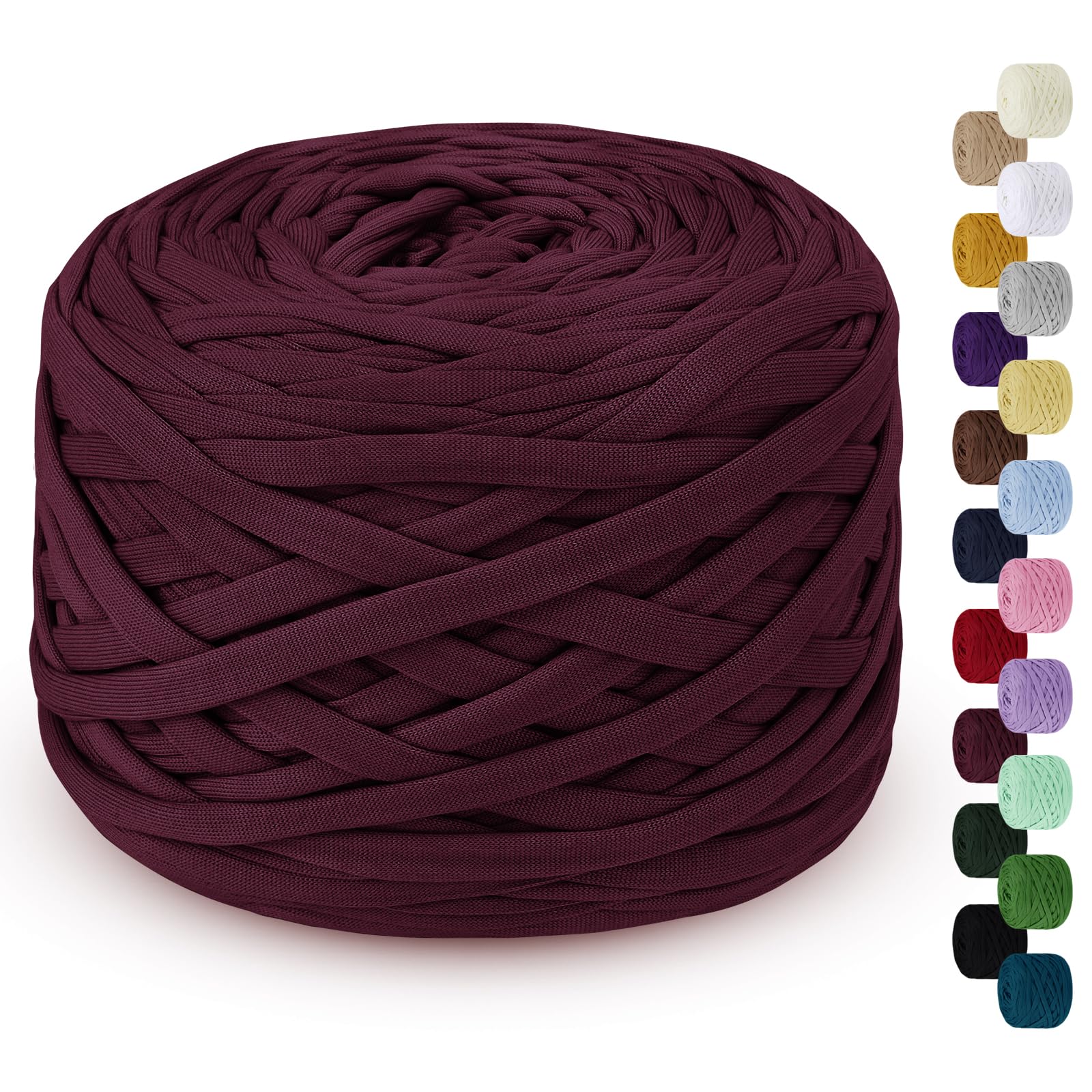 LEREATI 285g T-Shirt Yarn for Crocheting 100m Elastic Ribbon Thick Fabric, Knitting for Crochet Bag Blanket, Basket