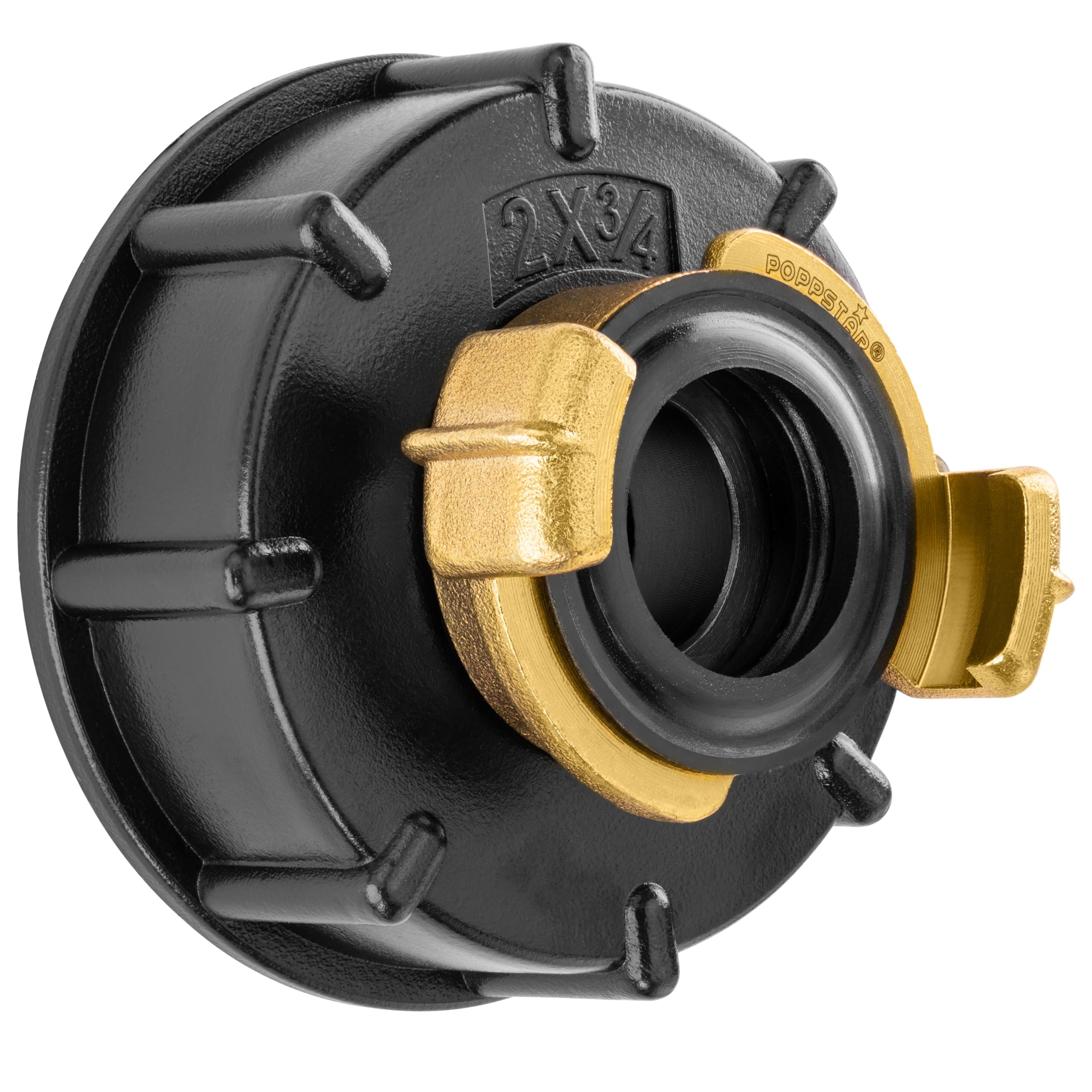 Poppstar IBC Adapter 3/4 inch (IBC Tank Connection S60x6, 40mm clamp Coupling (Compatible with Geka System))