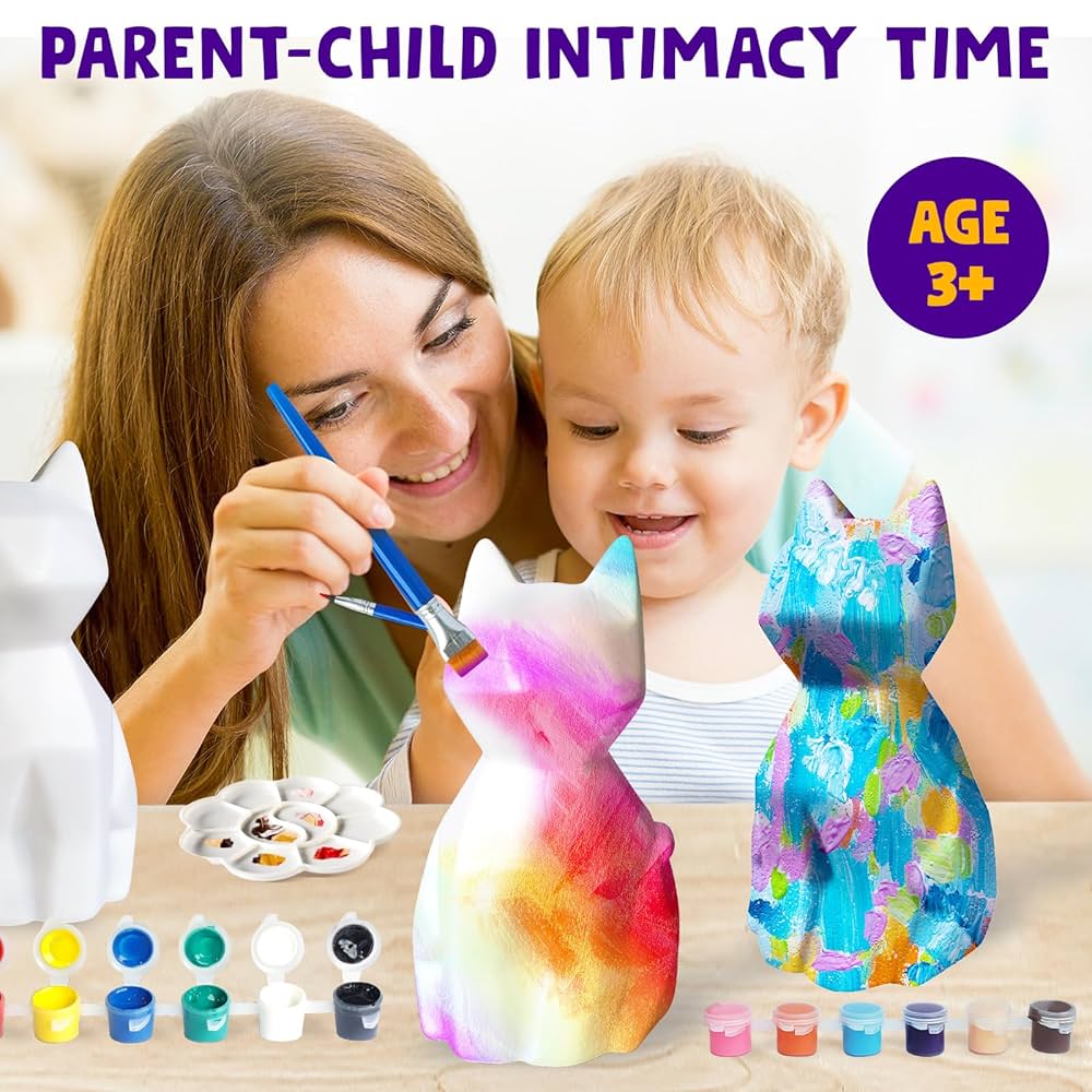 子供向けペイントギフト 猫のしっくいペイントキット アート&クラフト DIY画材 Amazon.co.jp: 1~4歳の子供向けペイントギフト - 猫のしっくい