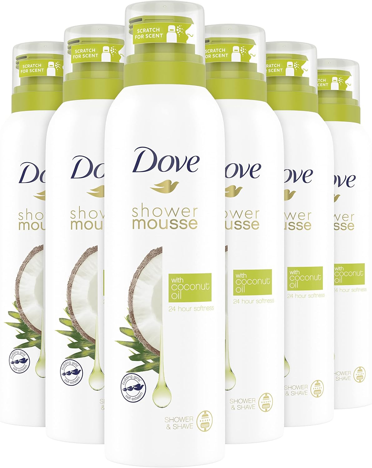 Dove Coconut Oil shower foam infused with essential oils Shower Mousse for 24hour softness 200