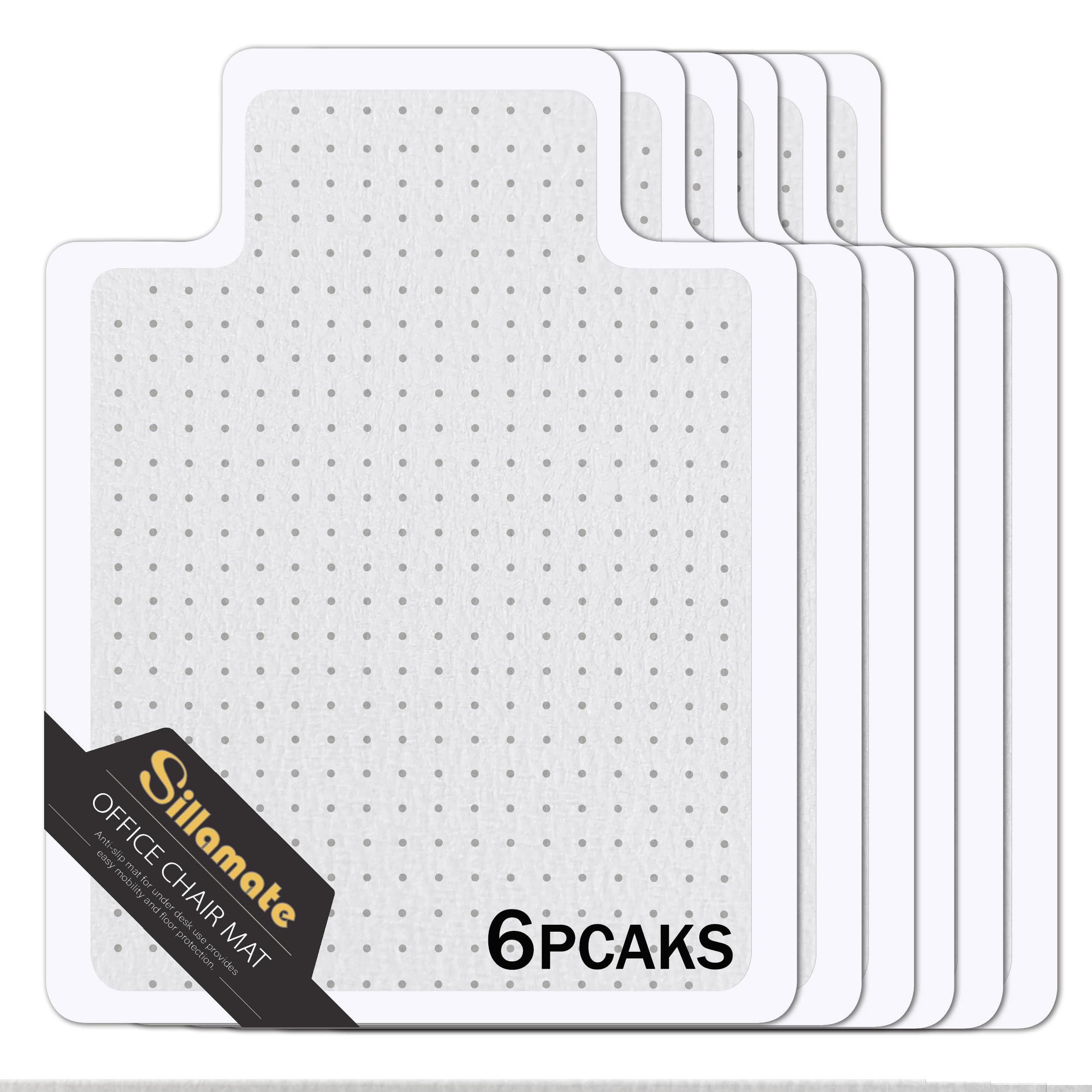 36'' x 48'' Office Chair Mat for Carpeted Floors, Flat Packed, Easy Lay Flat, Heavy Duty Floor Mat,Eco-Friendly Series Studded Carpet Desk Chair Mats (36X48X6PCS)