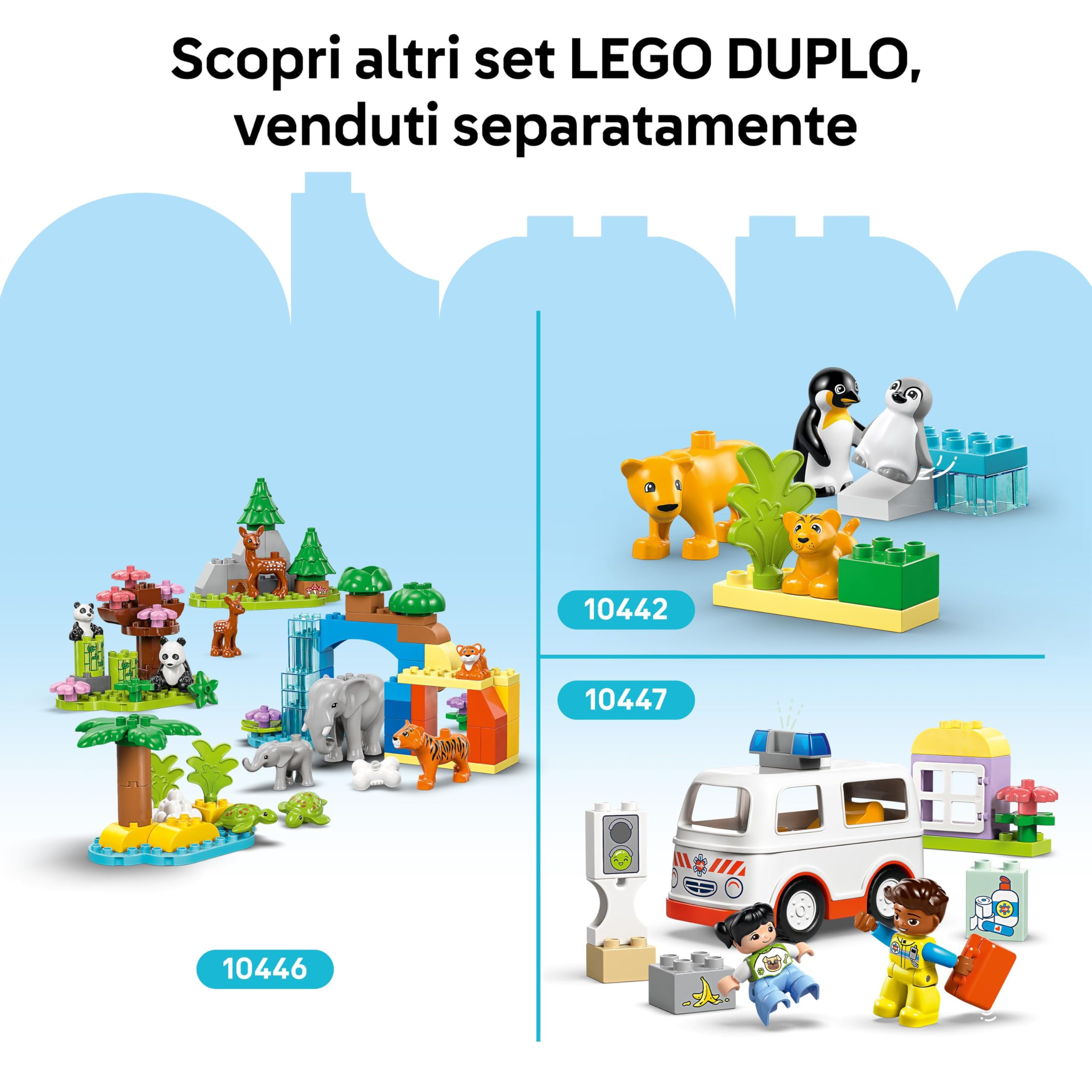 LEGO DUPLO Prime Esperienze: Visita dal Dottore - Giochi Didattici per Bambine e Bambini da 2 Anni - Set Montessori con Costruzioni, 4 Personaggi, Accessori e Carte delle Emozioni - Idea Regalo 10449