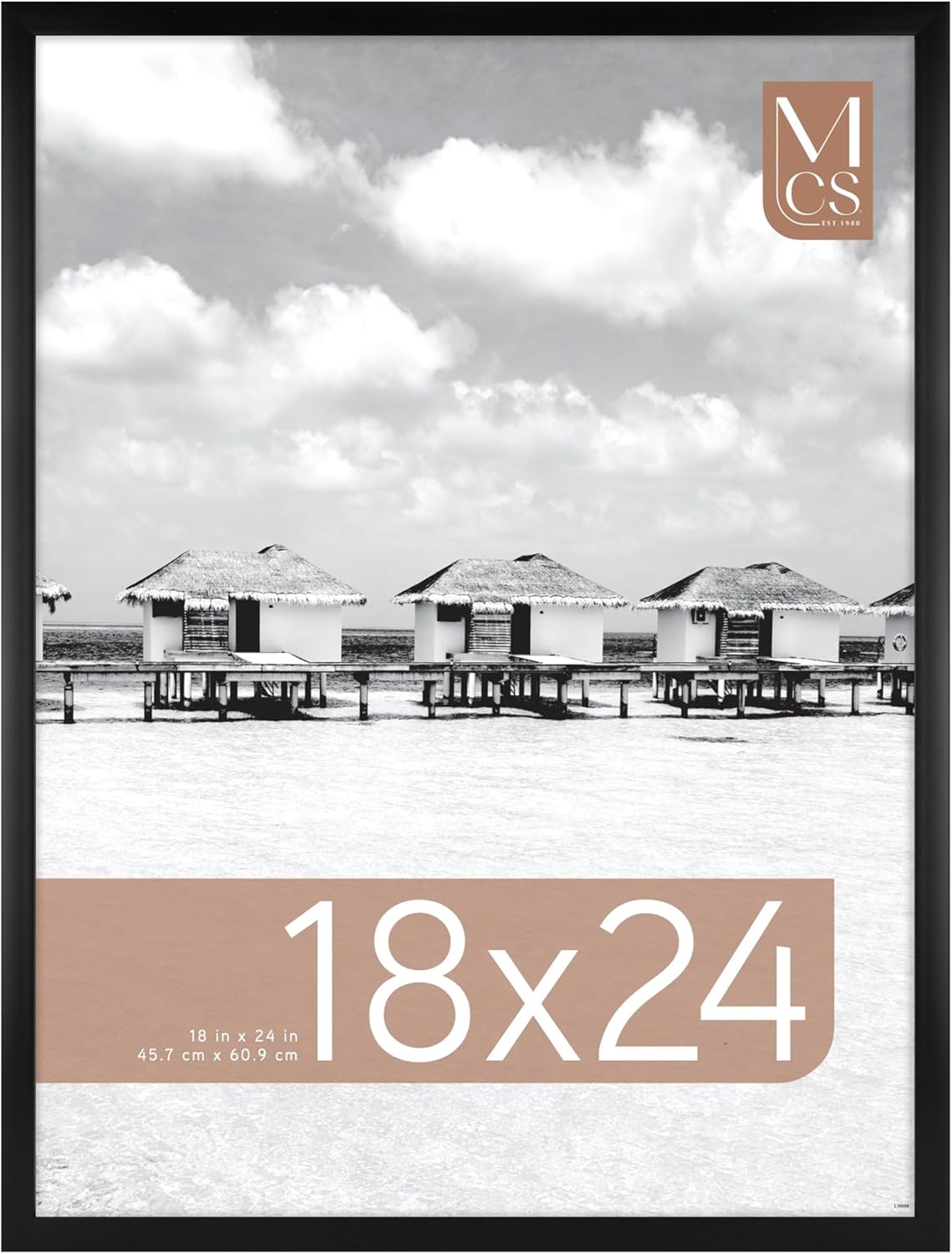 MCS Foundation 18x24 Poster Frame Traditional Black, Vertical & Horizontal Wall Hanging Large Picture Frame for Photos, Posters & Art Prints (1-Pack) 1-Pack Black 18x24