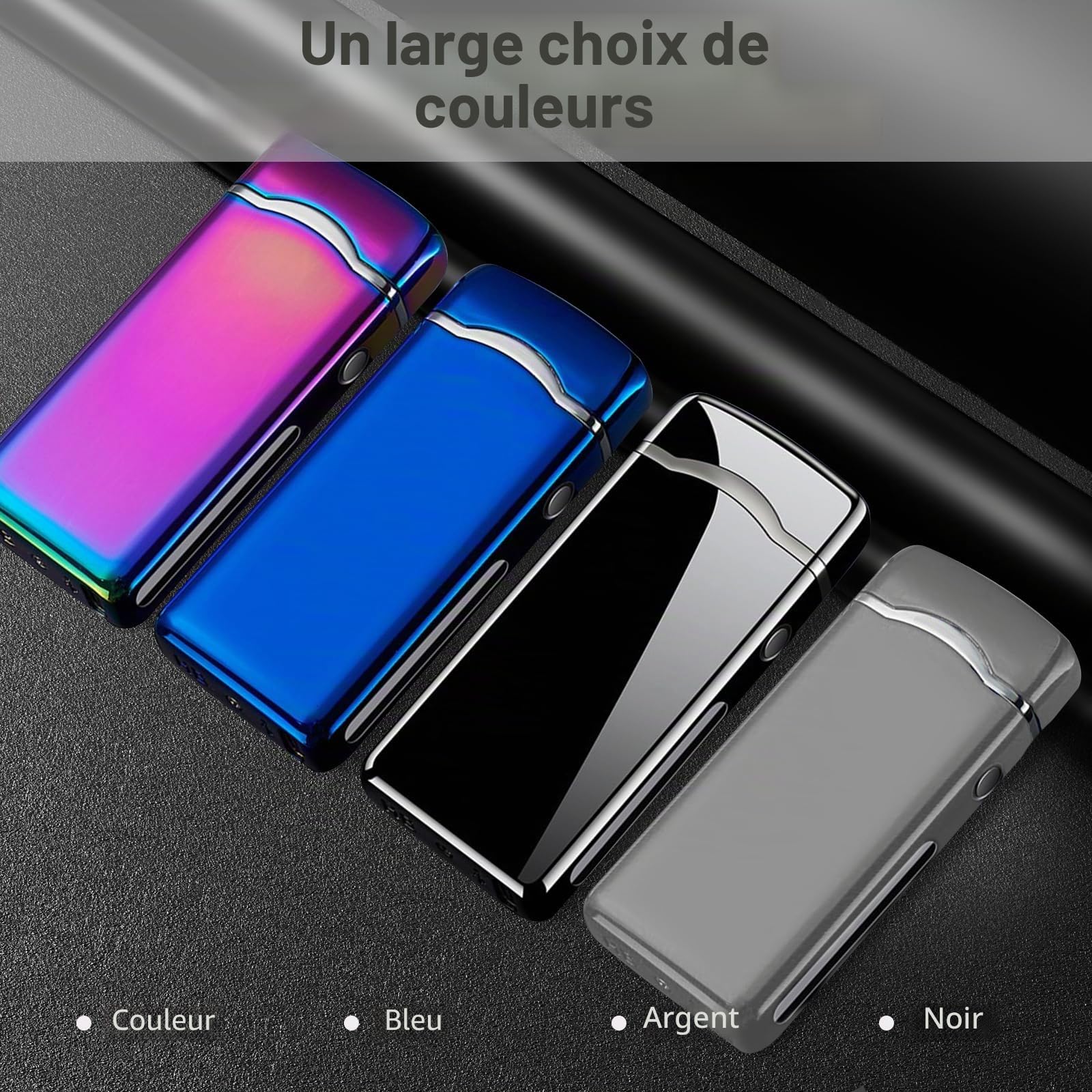 SKRFIRE Briquet USB C Rechargeable à Arc électrique Plasma pour Bougie électronique Coupe-Vent en métal Cool Torche Haute Puissance avec Coffret cadeaupour Homme et Femme (argenté)
