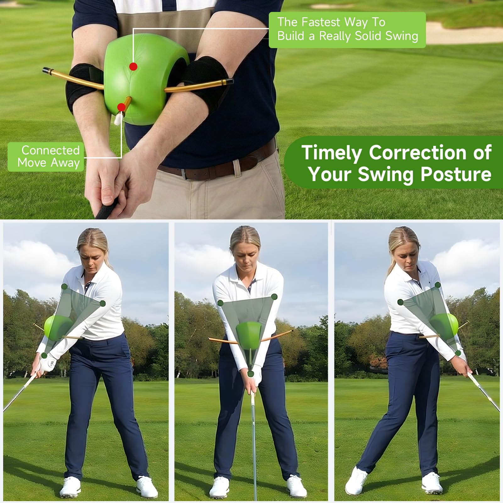 Attrezzi Per L'allenamento Del Golf, Allenatore Di Swing Allenatore Di Swing Con Cinghie Per Due Attrezzi Migliora La Tecnica Dello Swing Per Principianti Ed Esperti Per Golfisti Di Tutte Le Età