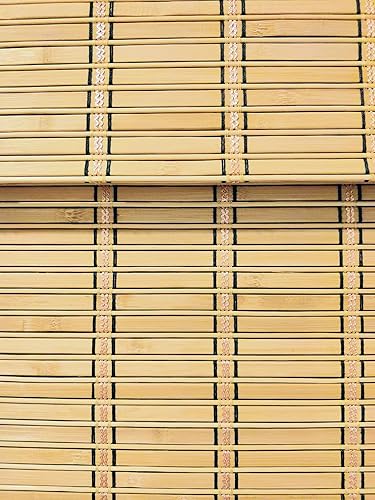 Miniatura 5 de TJ Global Persiana romana sin cordón de bambú para ventana, filtro de luz (28 x 64 pulgadas)