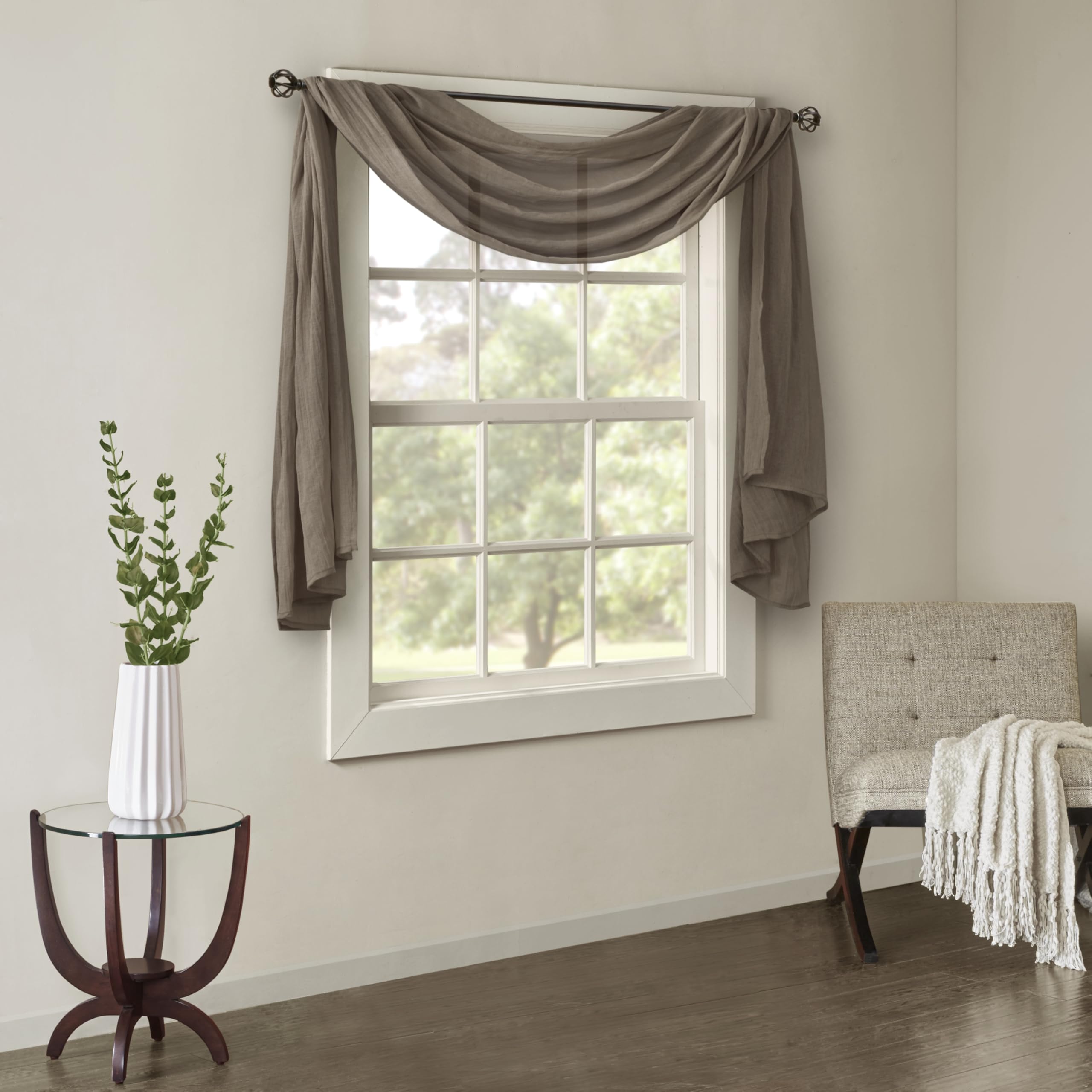 Madison Park Window Curtain Panels, Polyester, Taupe, 144" x 42", W 42" x L 144" (1 Panels) - Image 2