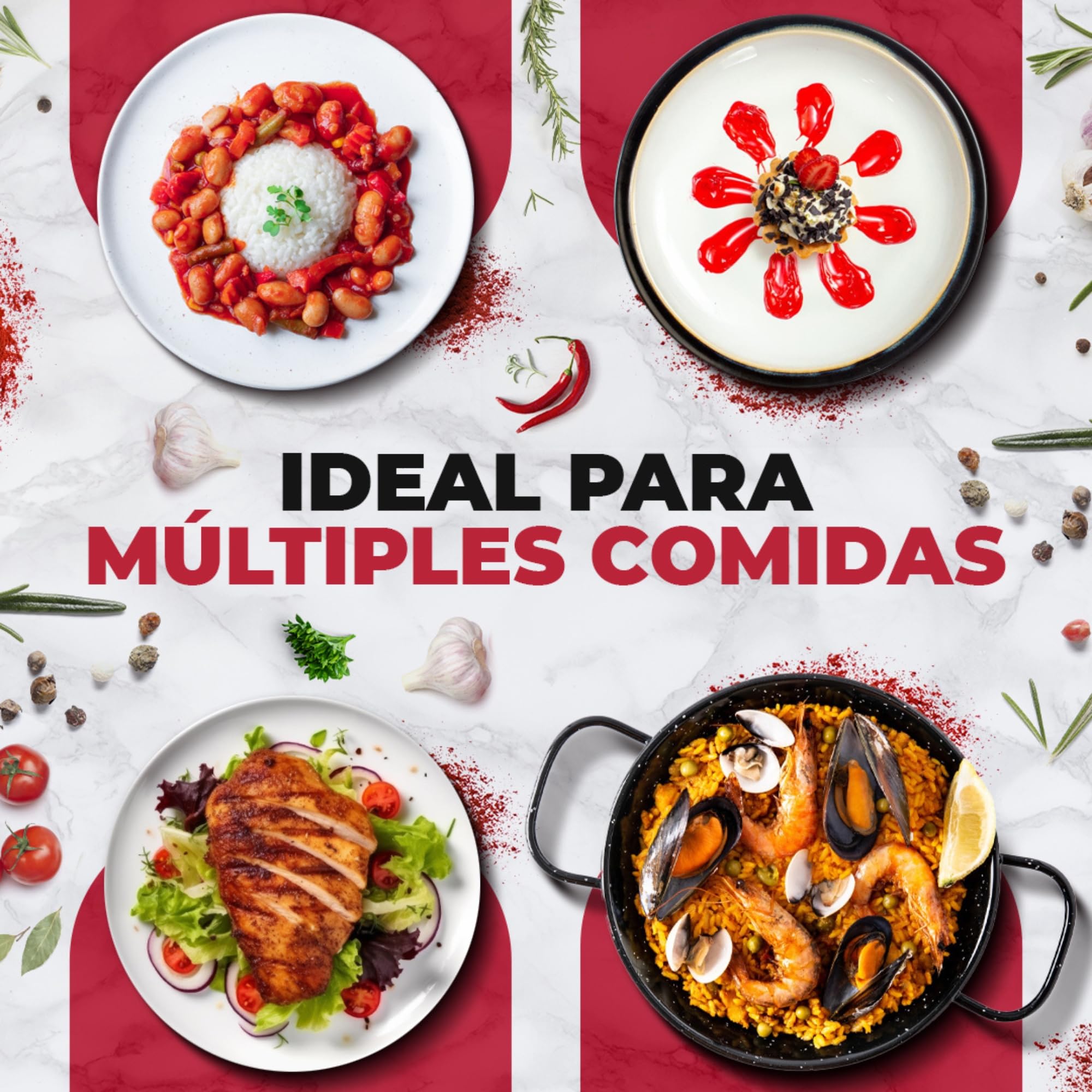 Azafrán molido selecto - Especia natural para paellas - Sin colorantes artificiales - Azafrán Español puro en cápsulas en polvo, caja con 28 monodosis de 0,250 g (7 g).
