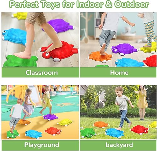 Miniatura 4 de ABERLLS Stepping Stones para niños de 3, 4, 5, 6, 7 años, juguetes de escalada de equilibrio de tortuga, juego sensorial para interiores y