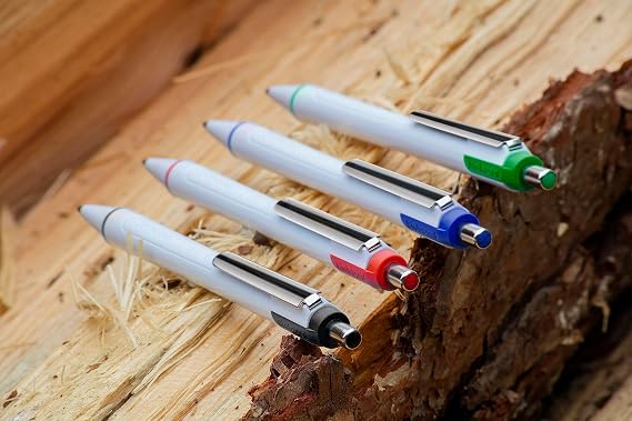 Schneider Slider Xite XB (Extra Broad) Ballpoint Pen, Refillable + Retractable, 1.4 mm, White Barrel w/Blue Accents, Black Ink, Box of 10 Pens (133201)