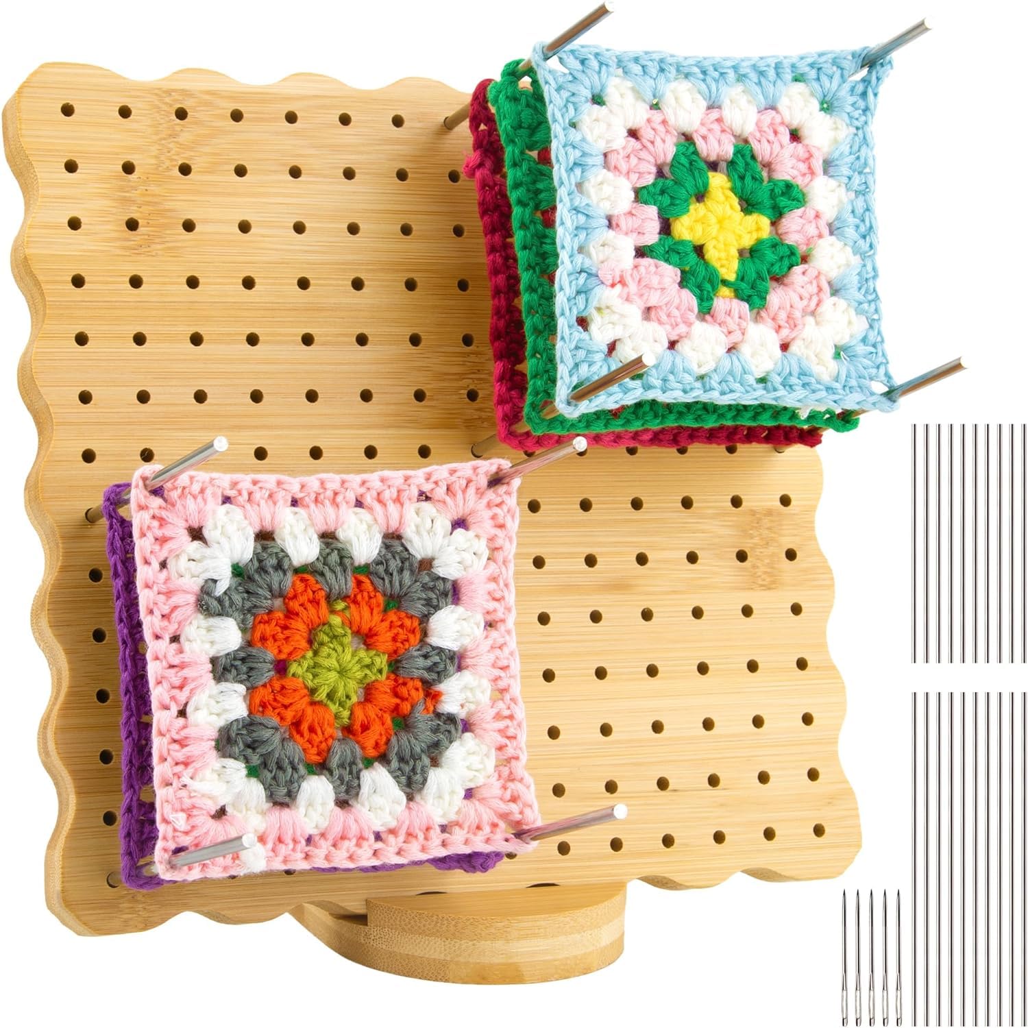 Planche De Blocage Crochet Ilauke 20cm En Bambou - Kit Complet Avec Épingles Et Tiges En Acier