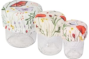 Now Designs Morning Meadow Save It Reusable Cotton Mini Bowl and Jar Covers