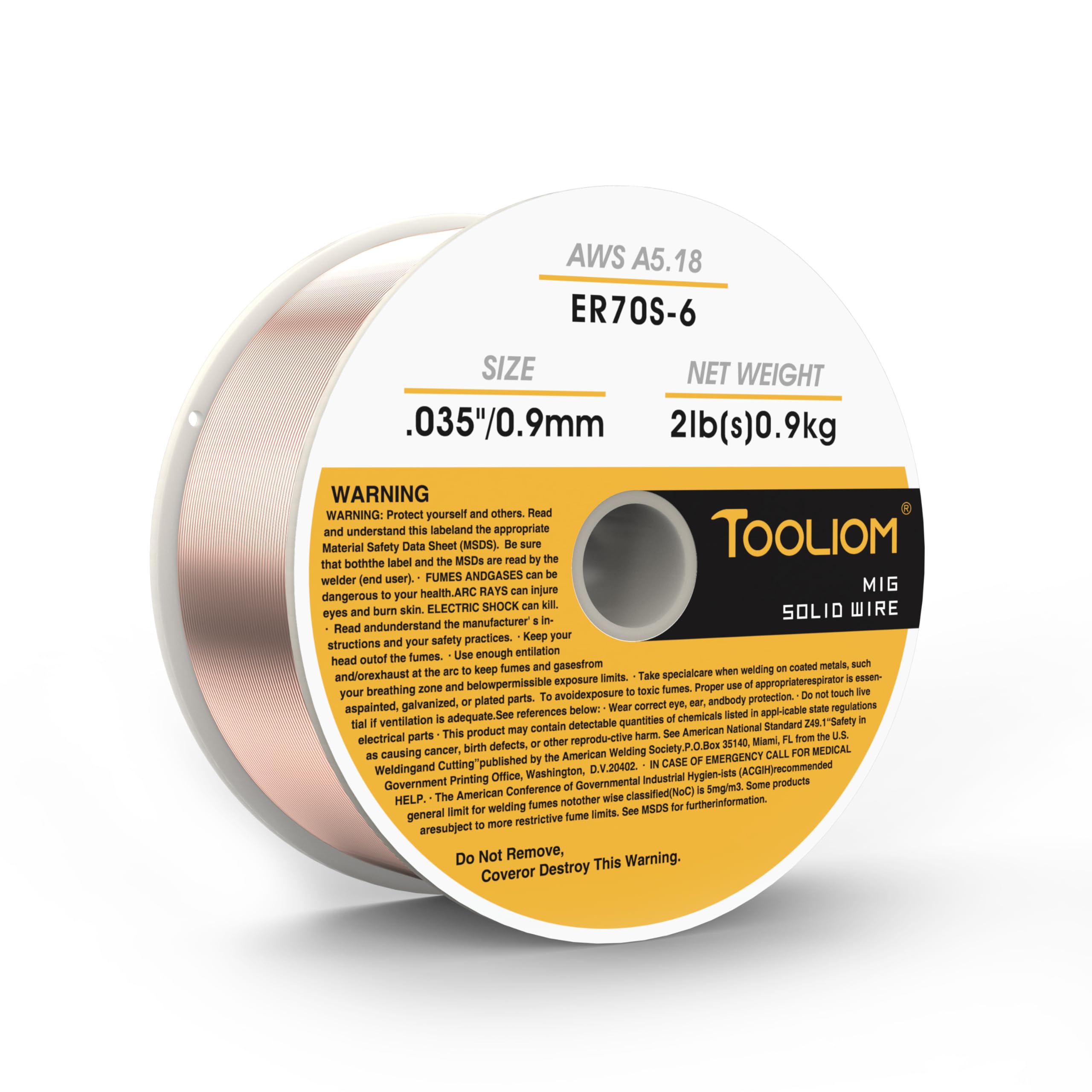 TOOLIOM ER70S-6 - Filo per saldatura MIG in acciaio dolce da 0,9 mm, bobina da 0,9 kg, compatibile con TL-200M Pro e TL-250M Pro