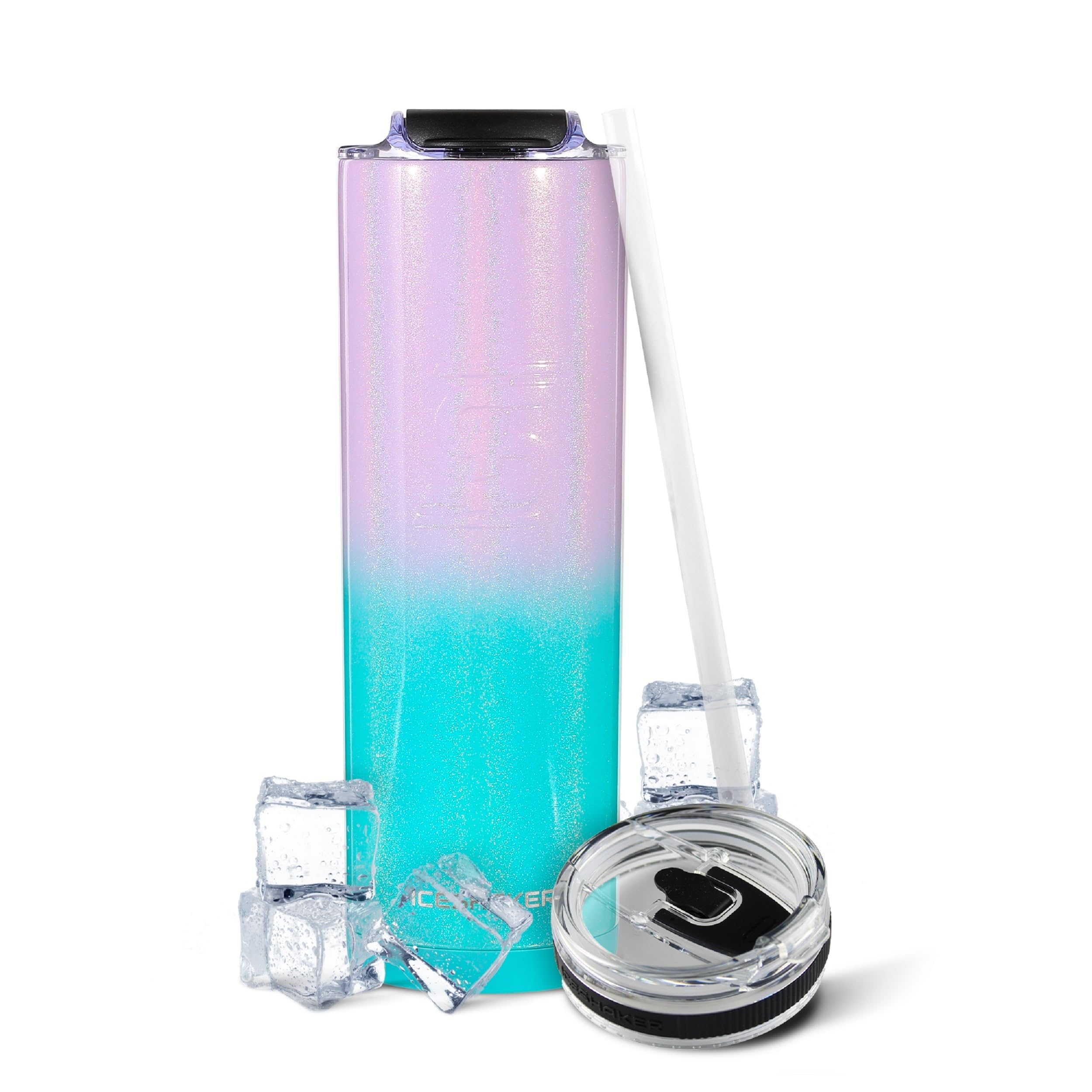 Ice Shaker Insulated Stainless Steel Tumbler | 20 oz, Mermaid | 24+ Hours Cold & 6+ Hours Hot | Removable Straw and Drink Spout | Odor-Free Tumbler Cup Water, Coffee, Tea, Smoothies, Cocktails