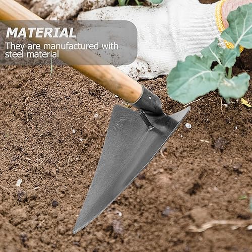 Miniatura 5 de DOITOOL Mango de azada de excavación de jardín, azada triángulo para desmalezar, plantar, excavar, nivelación de suelo, azada de jardinería de acero