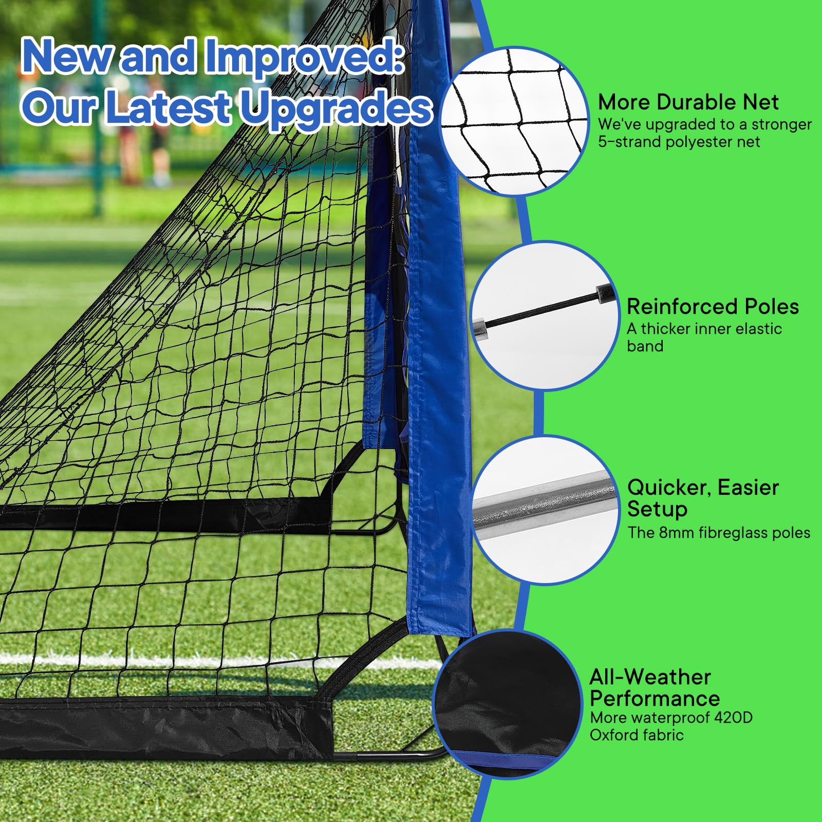 Bnlei 3 in 1 Football Goal for Garden, pop up goal for Kids with 3 modes, foldable & portable - Image 4