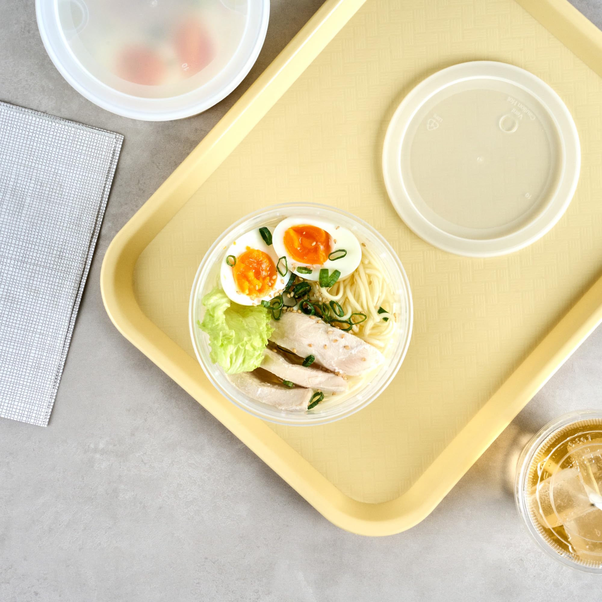 Restaurantware - Asporto - Contenedores de sopa desechables de 48 onzas, 100 recipientes de delicatessen con tapas, aptos para microondas, recipientes de plástico transparente de alta calidad,
