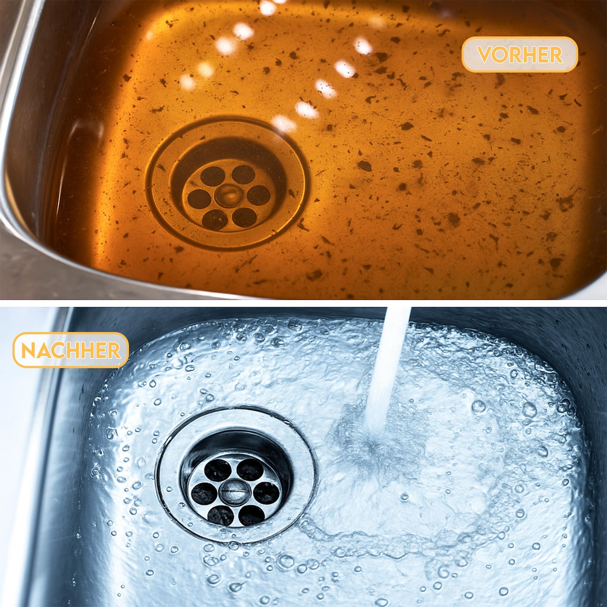 hausleben Abflussreiniger EXTRA STARK 6x1000ml – Rohrreiniger Power-Gel gegen Haare, Fett & Verstopfungen für Küche, Bad, Dusche und Abflussfrei