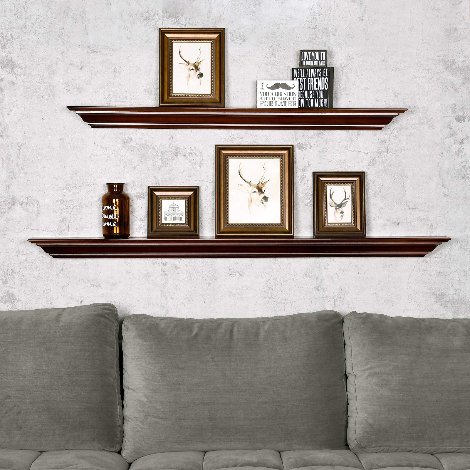 Buy WELLAND Pine Wood Fireplace Mantel Shelf 48 Inch Length Wall