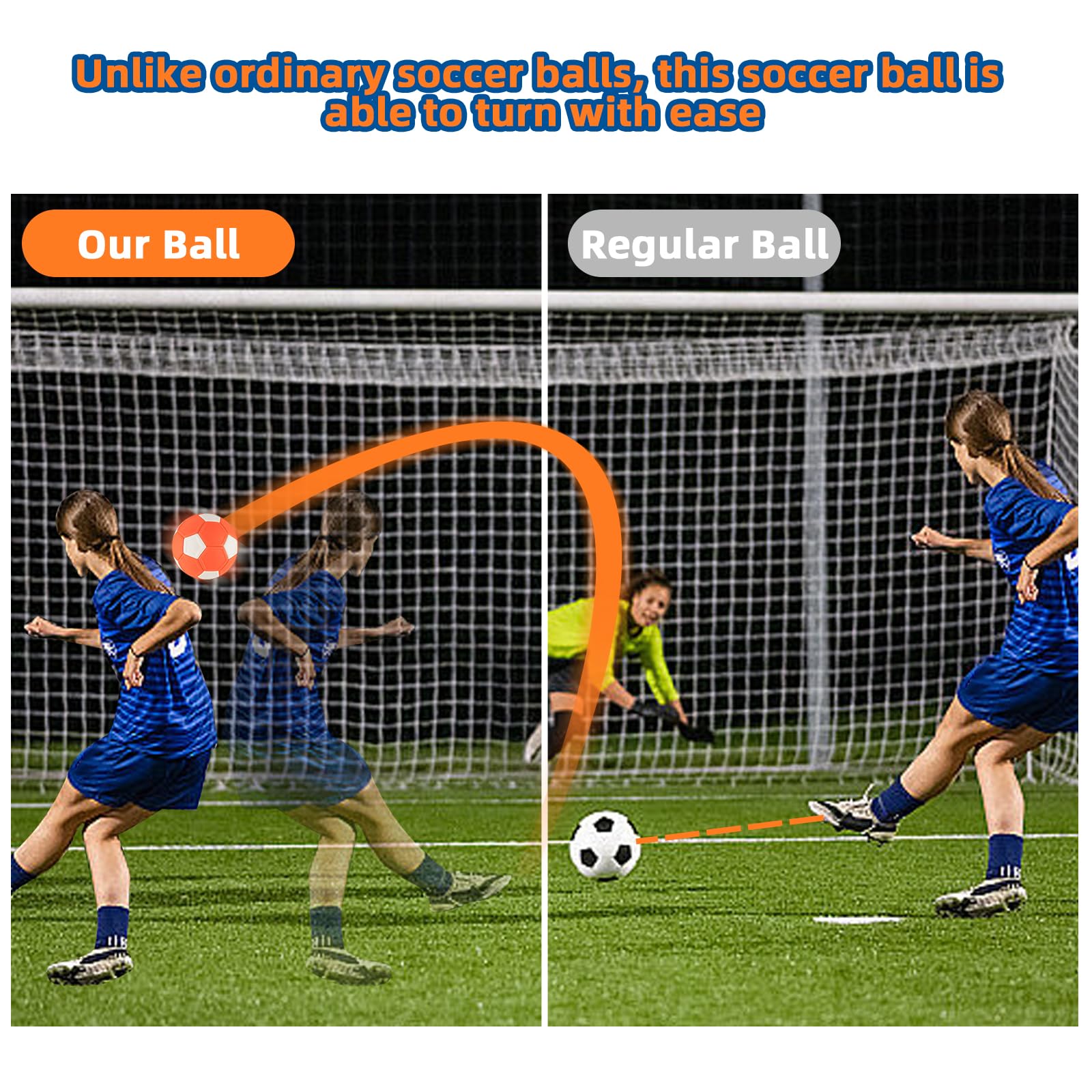 YIBEBE Curve Ball Größe 5 | Kurvenball Fußball Mit Pumpe | EVA Material Für Kinder