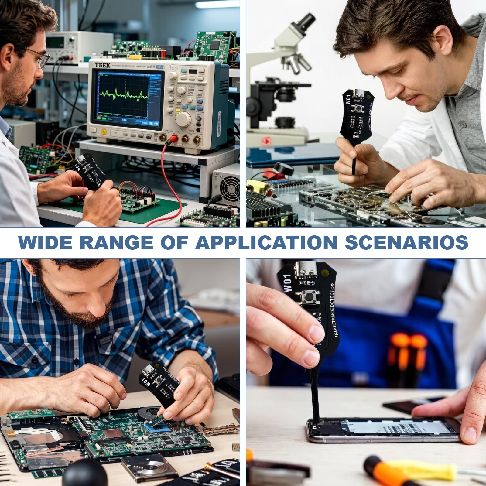 3 unidades de medidor de inductancia, probador de inductancia portátil preciso con procesamiento rápido de chip, detector de inductor fiable para electrónica, PC, teléfonos, altavoces